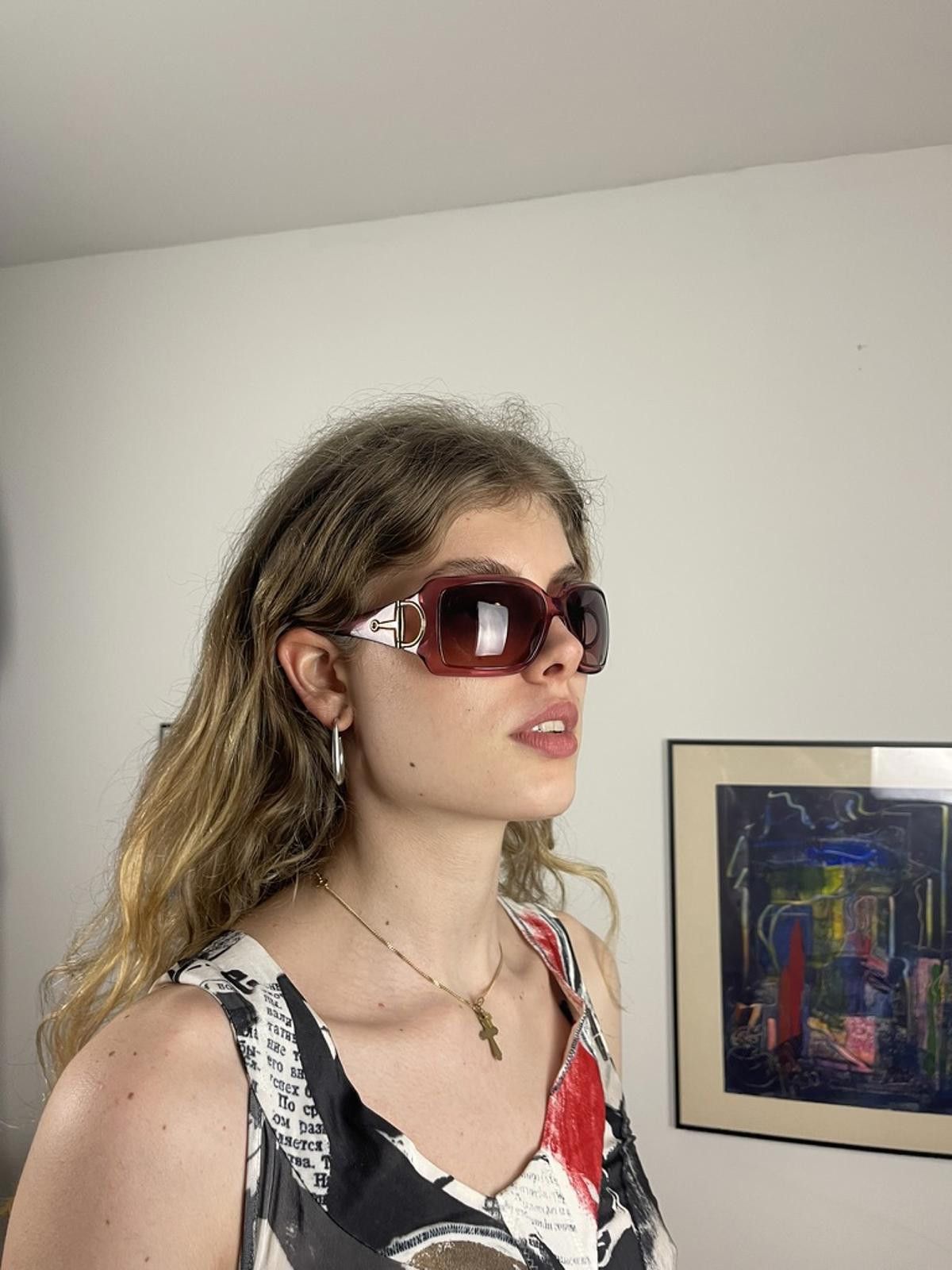 Gucci Gucci - Oversized Burgundy Gradient Sunglasses Size ONE SIZE - 1 Thumbnail
