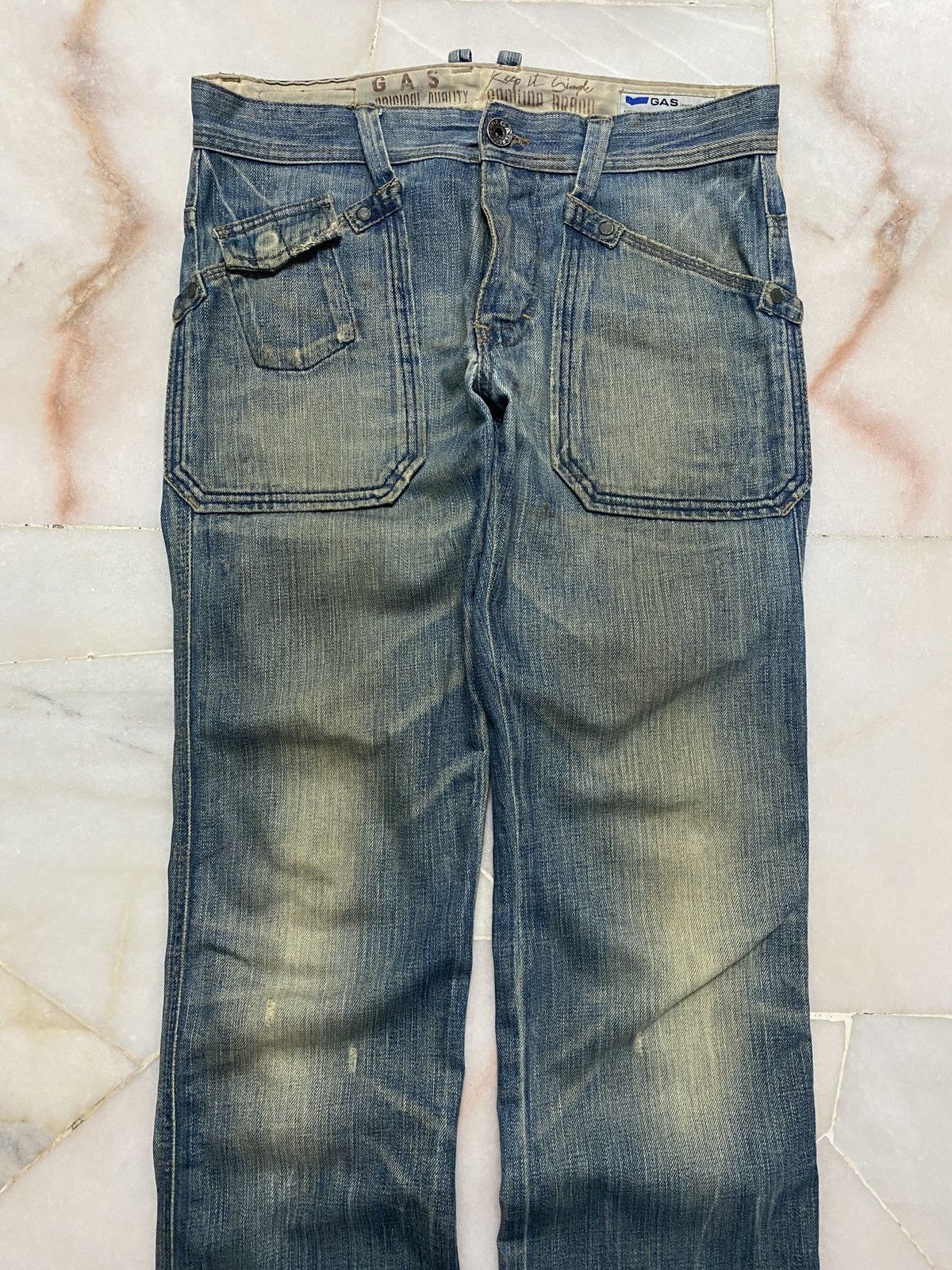 If Six Was Nine 💥Sick💥Vintage 90s Style Gas Mudwash Faded Distress Jean Size US 32 / EU 48 - 3 Thumbnail