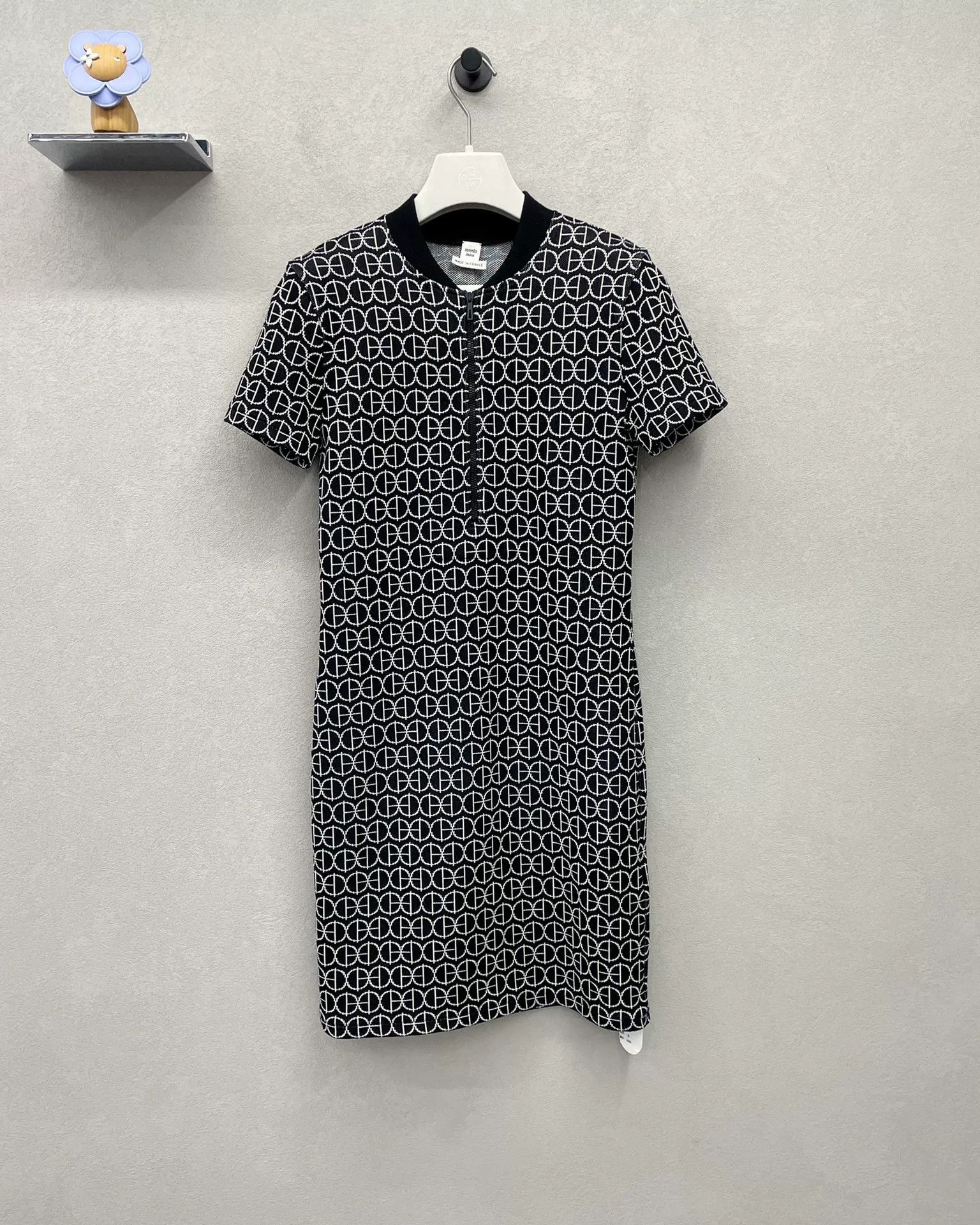 Hermes Hermes Logo Print Black Dress Size XXS / US 00 / IT 34 - 1 Thumbnail