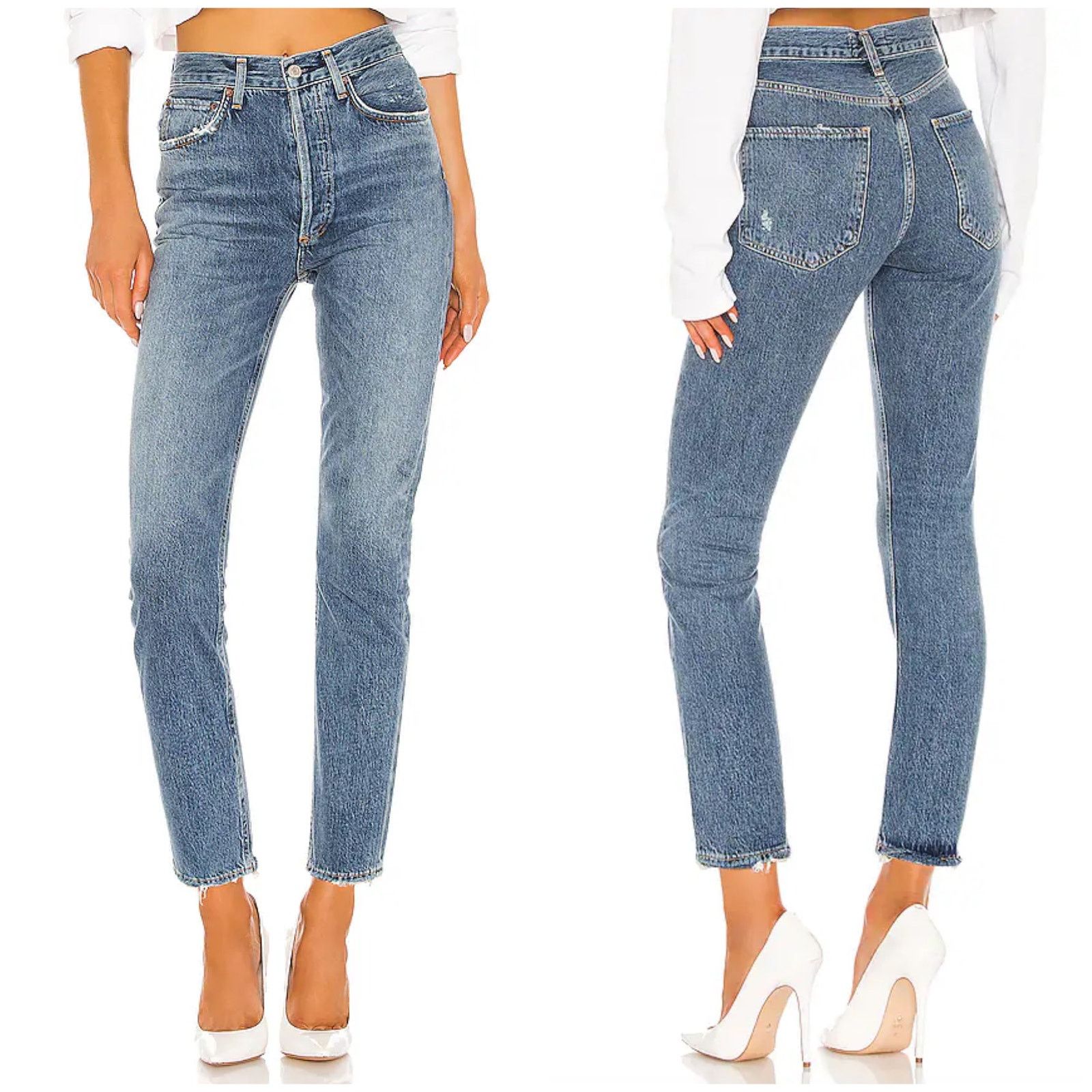 Agolde AGOLDE Riley High Rise Straight Crop Jean Frequency Size 29" - 1 Thumbnail