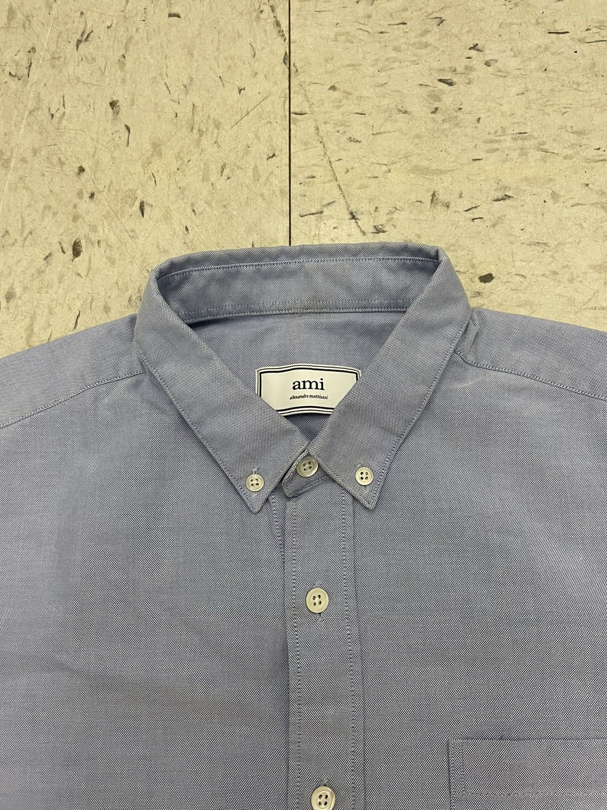 AMI Alexandre Mattiussi Oxford Button Down Shirt Cotton 41 Size US M / EU 48-50 / 2 - 2 Thumbnail