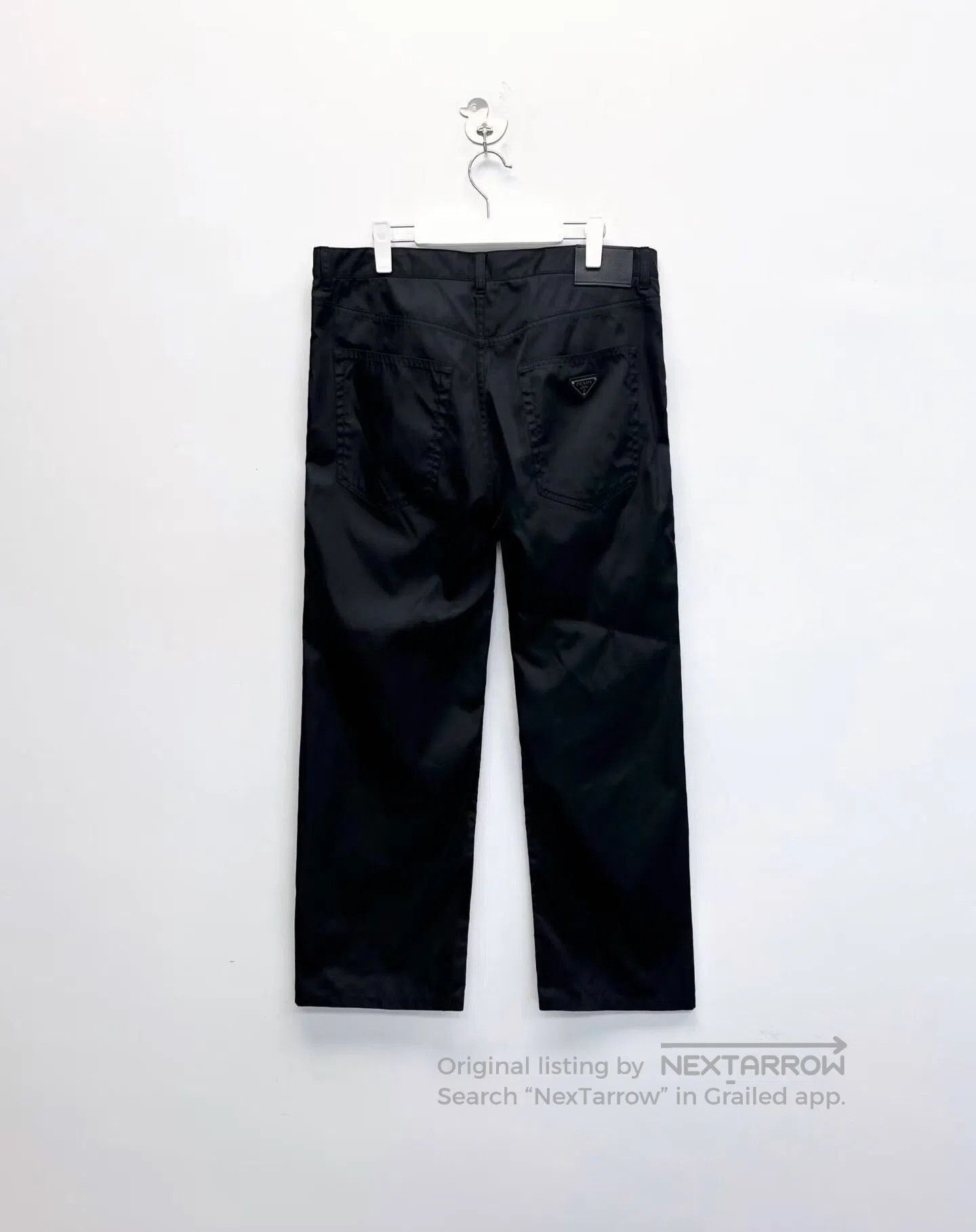 Prada Prada SS22 Black Recycled Nylon Logo Pants. Size US 36 / EU 52 - 2 Thumbnail