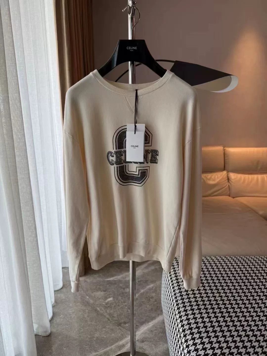 Celine Celine Milk White Letter Sweatshirt Size S / US 4 / IT 40 - 1 Thumbnail