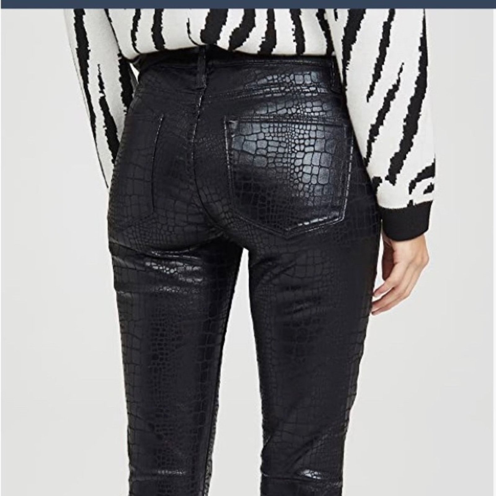 Frame FRAME Women's Le High Skinny Croc Jeans Size 25" / US 0 / IT 36 - 2 Thumbnail