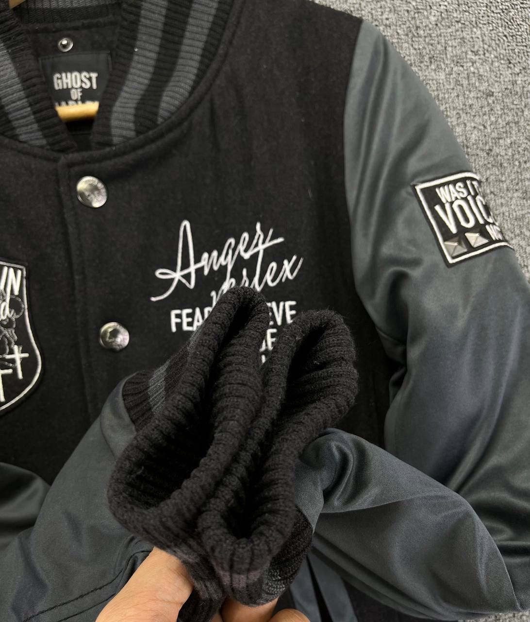 If Six Was Nine Vintage Ghost Of Halem Punk Style Wool Varsity Jacket Size US S / EU 44-46 / 1 - 13 Thumbnail