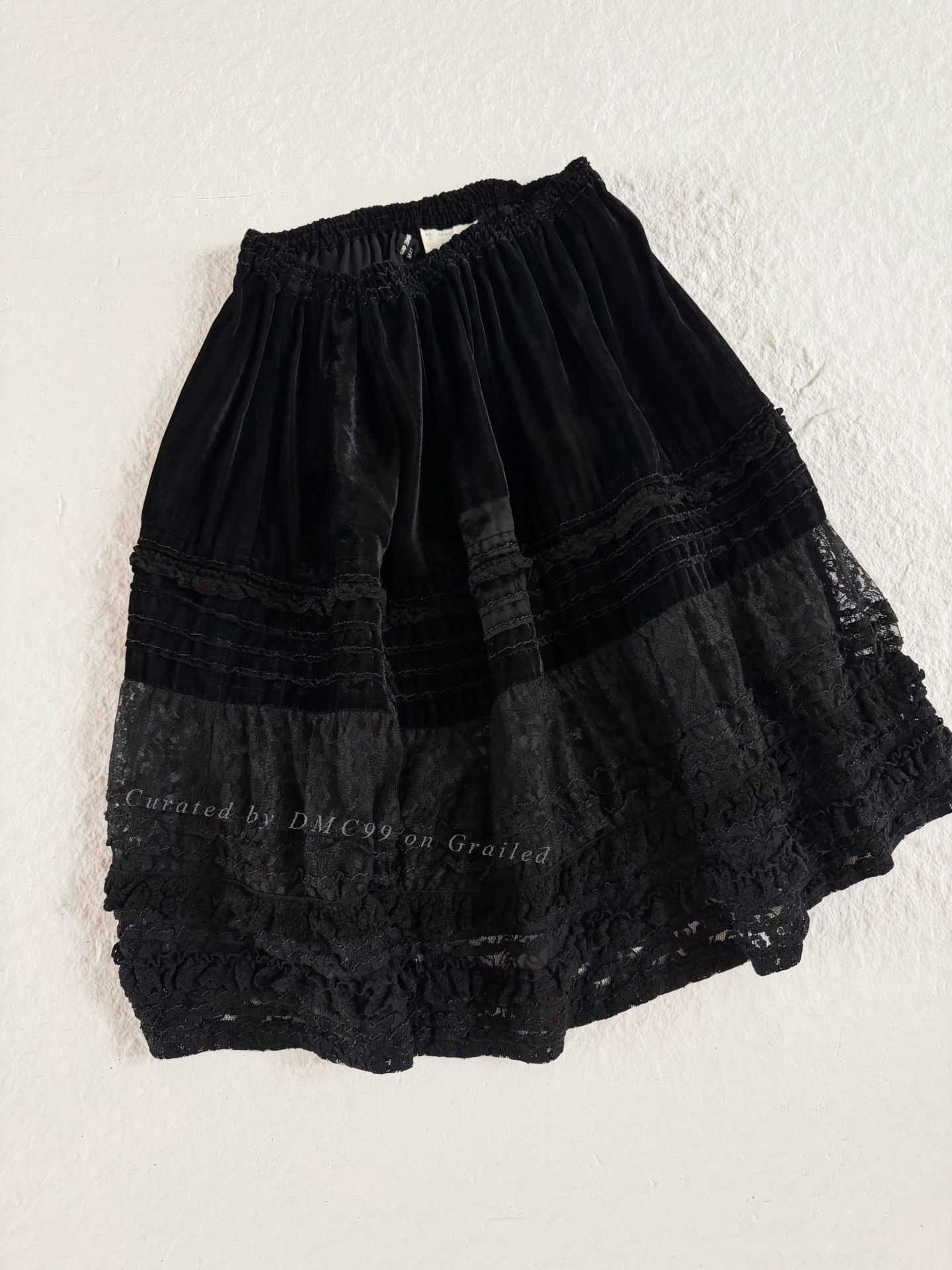 Comme des Garcons Comme des Garcons 2005 Tricot Lace Velvet Skirt Size 32" / US 10 / IT 46 - 1 Thumbnail
