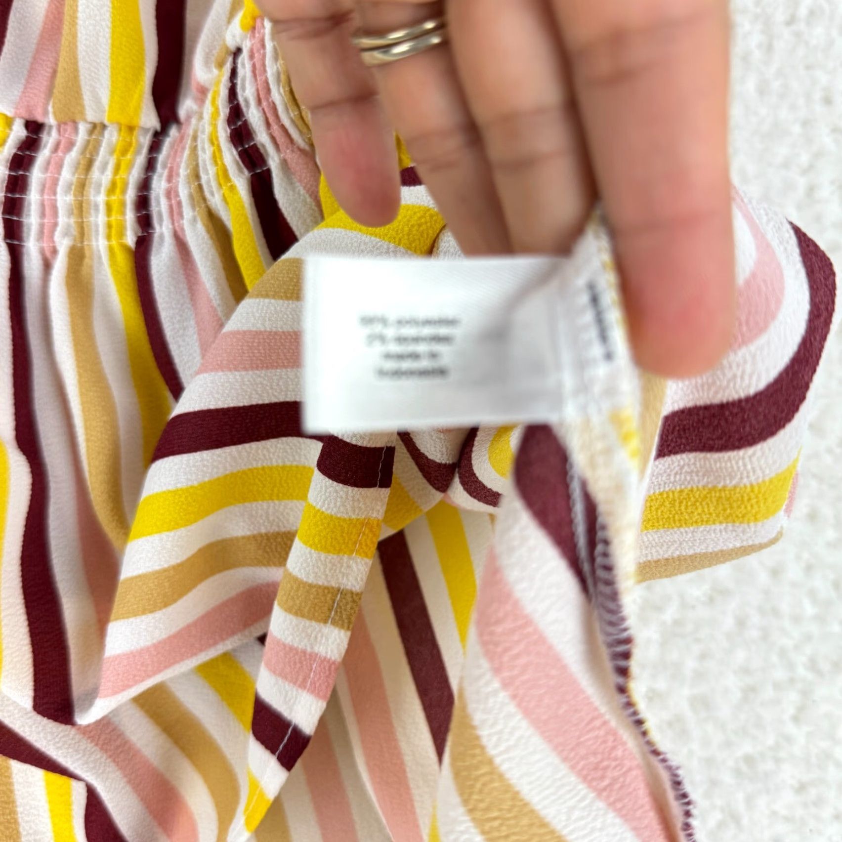 Vintage Lane Bryant Shirt Womens 16P Yellow Striped Flutter Sleeve V-Neck Pullover Blouse Size XXL / US 16-18 / IT 52-54 - 7 Thumbnail