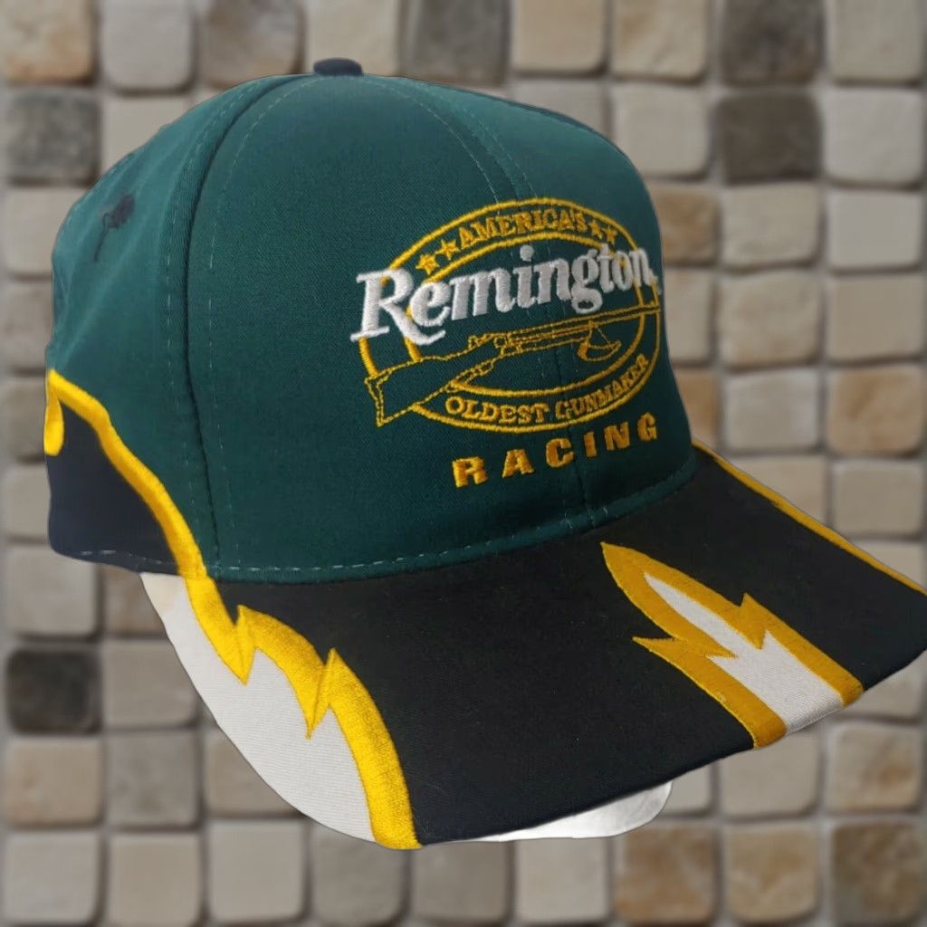 NASCAR NASCAR Remington Racing Shark Tooth Cap Hat Green Yellow Gun Maker Vintage #75 Size ONE SIZE - 1 Thumbnail