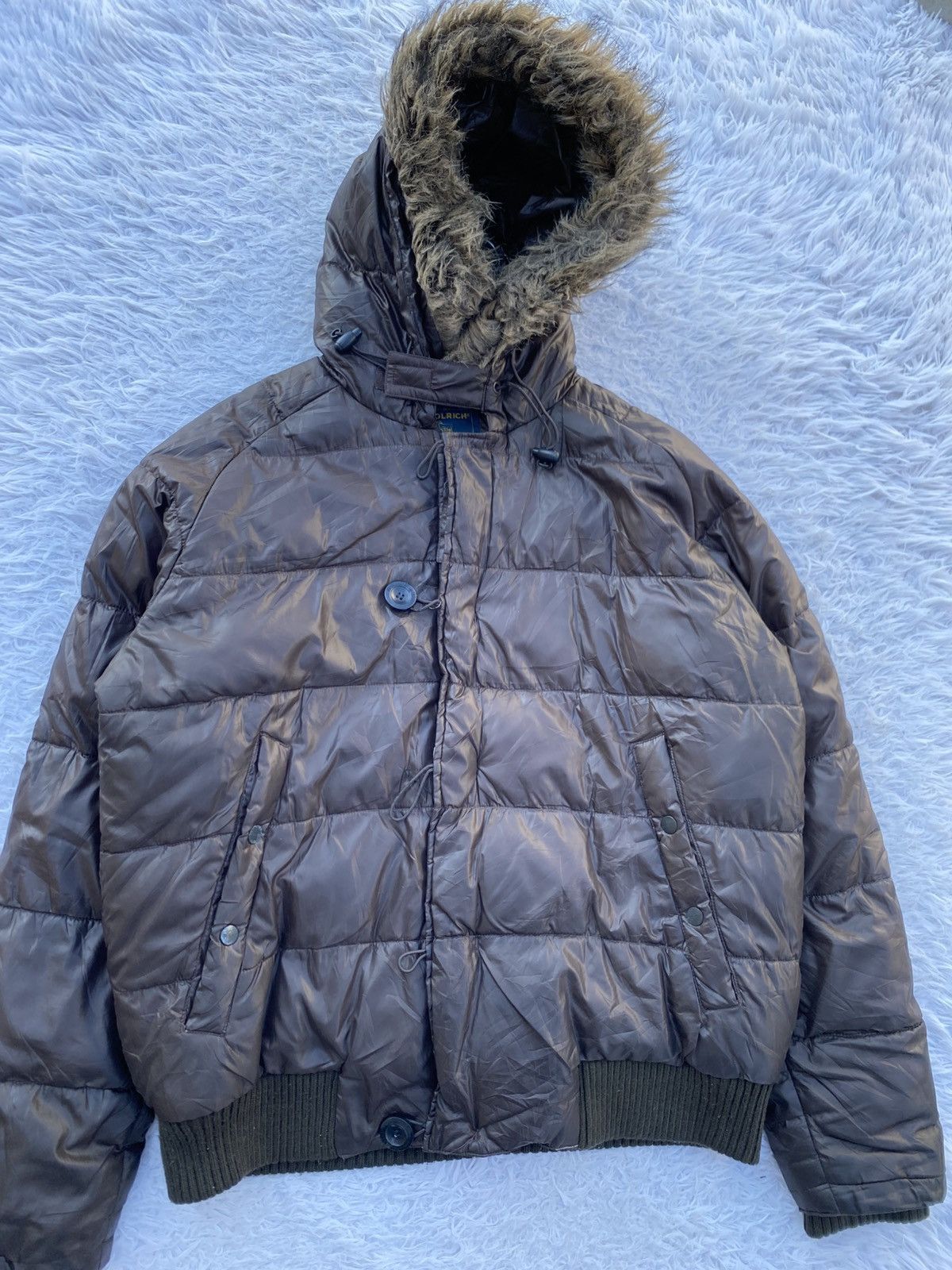 Woolrich Woolen Mills WoolRich Brown Puffer with a faux fur-trimmed Hood Jacket Size US L / EU 52-54 / 3 - 5 Thumbnail