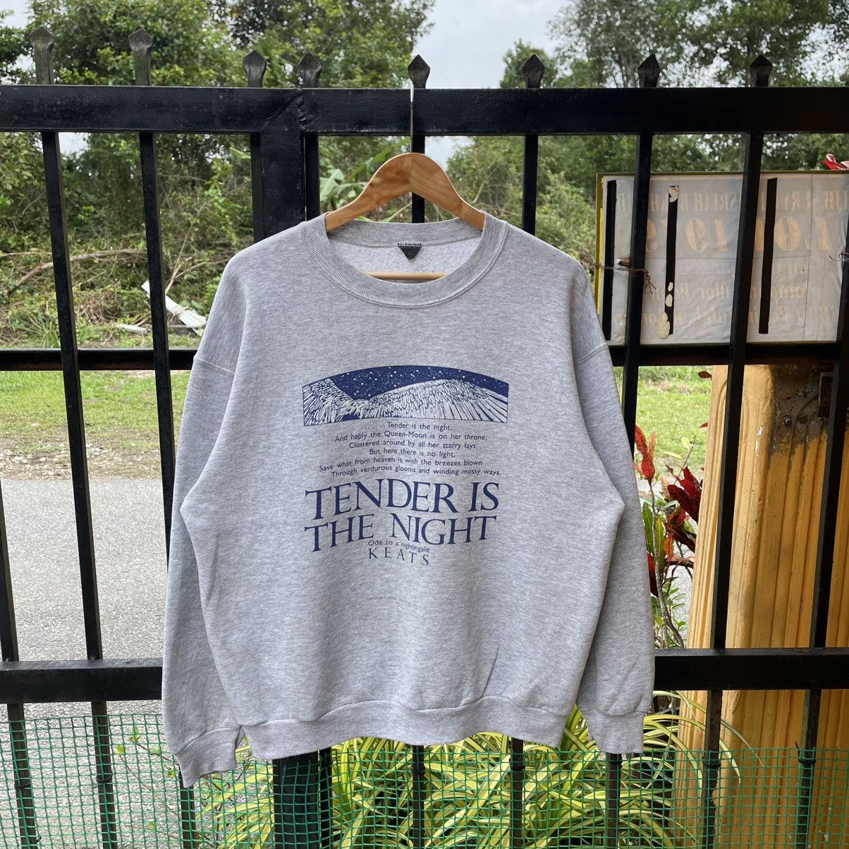 Vintage 🔥Vintage 80s Tender Is The Night Novel Quotes Sweatshirts Size US M / EU 48-50 / 2 - 1 Thumbnail