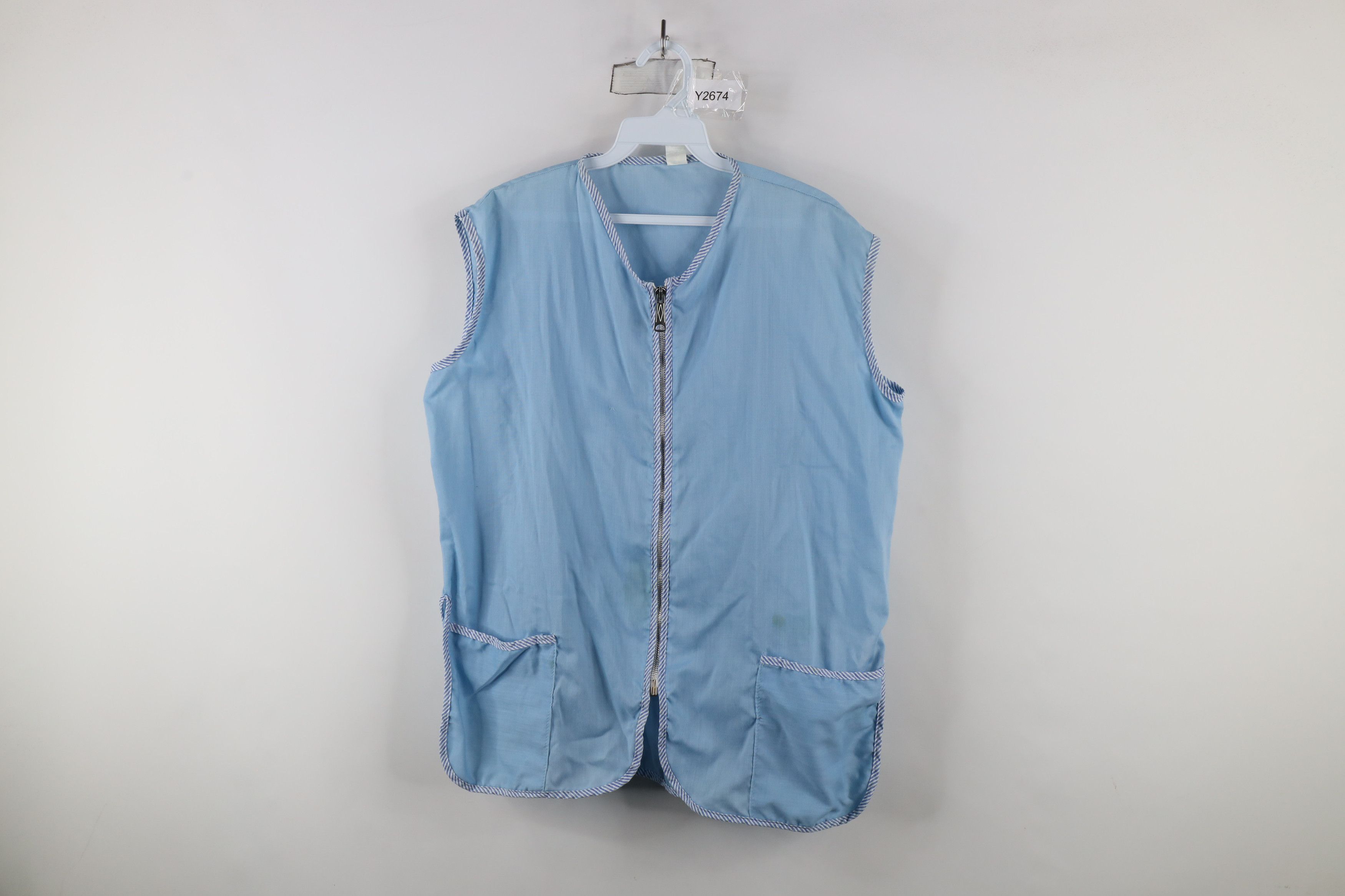 Vintage Vintage 60s 70s Streetwear Striped Full Zip Vest USA Size M / US 6-8 / IT 42-44 - 1 Thumbnail