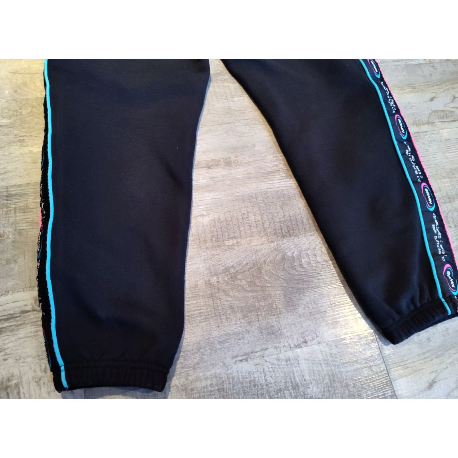Shadow Hill Shadow Hill Jogger Pants Mens Small Black Neon Logo Cotton Activewear Size US 29 - 2 Thumbnail