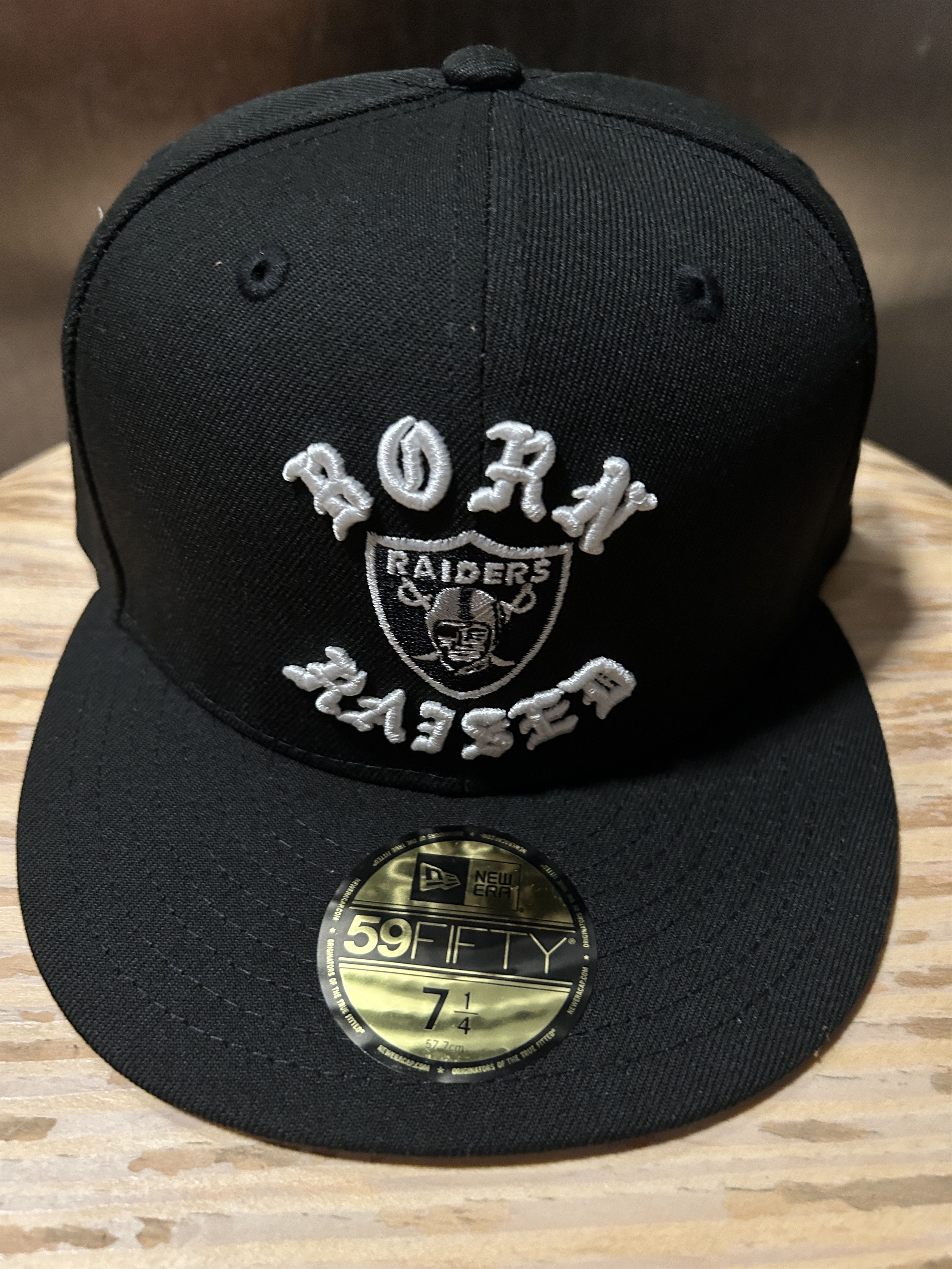 Born X Raised × Nfl (7 1 4) Born X Raised + Raiders Fitted Rocker Hat 