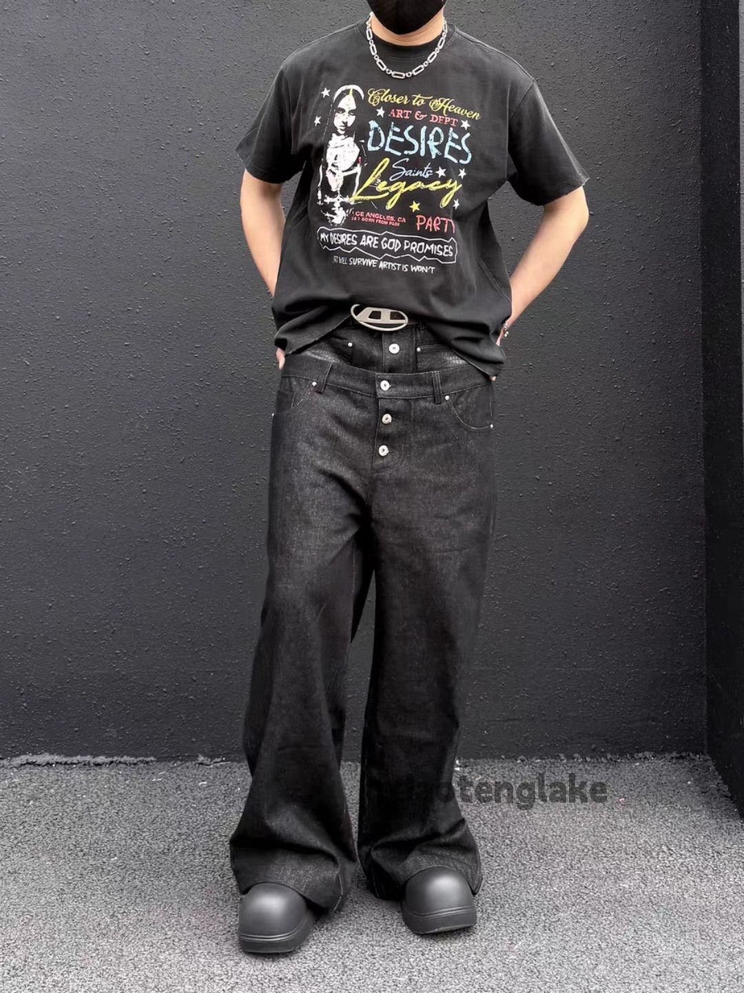 Jean xtl double waist Balenciaga rickowens style baggy jeans Size US 35 - 2 Thumbnail