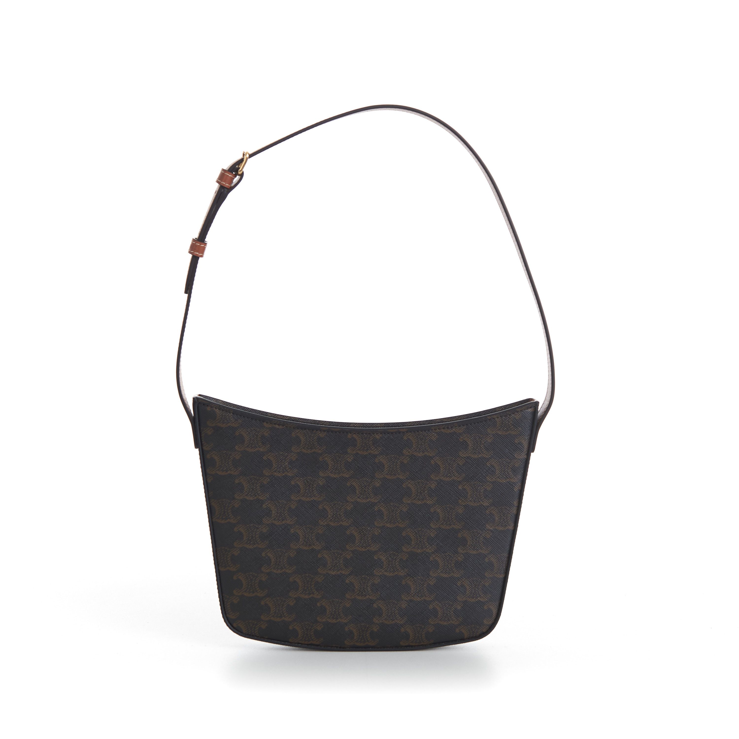 Celine Medium Croque Bag - Tan Triomphe Monogram Canvas & Calfskin Size ONE SIZE - 1 Thumbnail