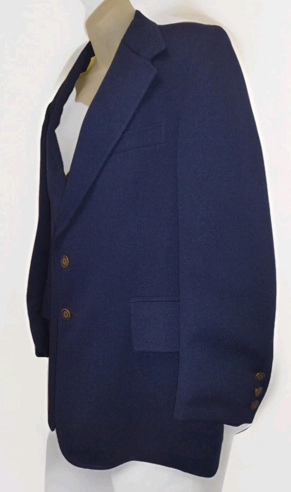 McGregor VTG 60s McGregor Navy Poly Blazer 2 Button Gold Crest 44R Size US M / EU 48-50 / 2 - 2 Thumbnail