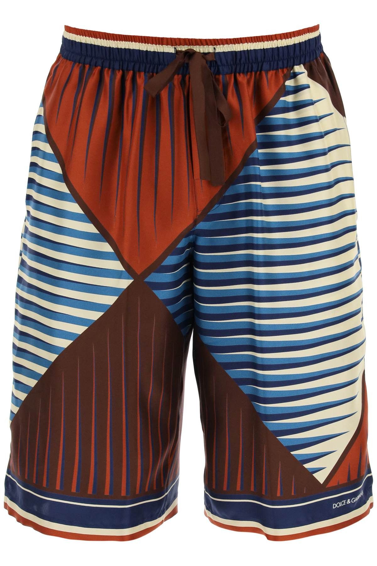 image of Dolce Gabbana Printed Silk Bermuda Shorts Set, Men's (Size 32)