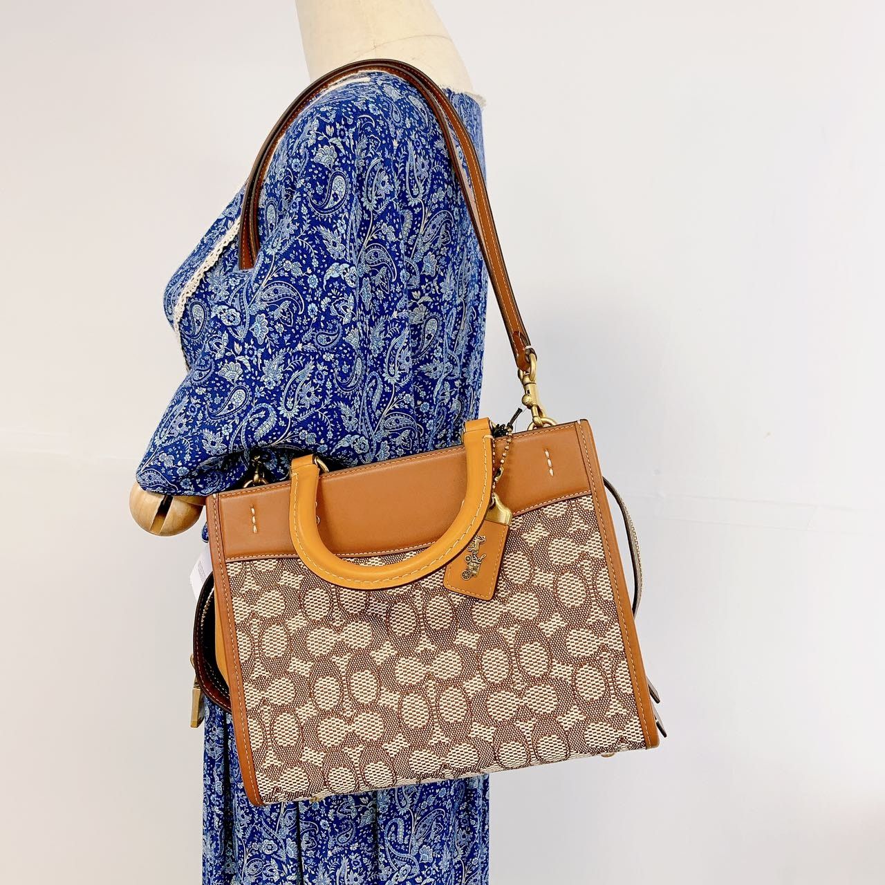 image of Coach C6444 Rogue 25 In Signature Textile Jacquard Burnished in Brown, Women's