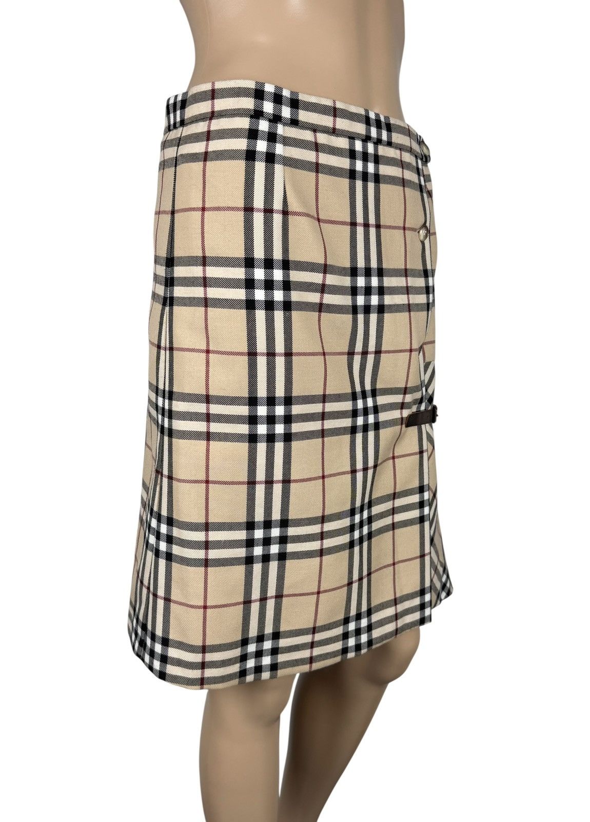 Burberry Burberry Check Skirt Wrap Full Checkered Leather Buckle Size 25" / US 0 / IT 36 - 3 Thumbnail