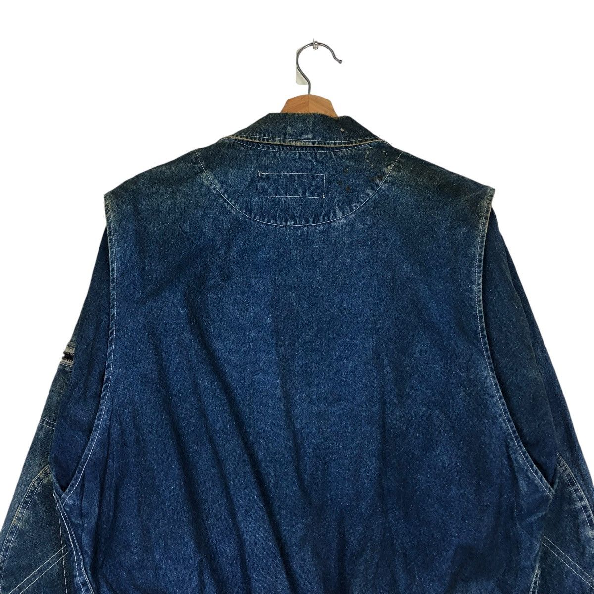 Japanese Brand 🔥VINTAGE BOMBER JACKET DENIM ZIG ZAG DOUBLE COLLAR Size US M / EU 48-50 / 2 - 11 Thumbnail