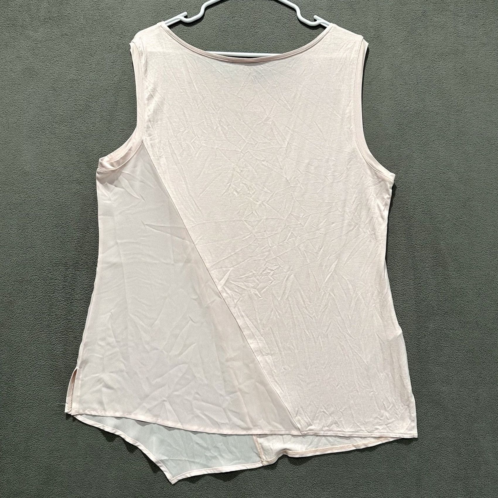 White House Black Market NWT White House Black Market Tank Womens XL Pink Rayon Spandex Woven Hem Tee Top Sleeveless Round Neck Casual-Ready Shirt Men? Size XL / US 12-14 / IT 48-50 - 2 Thumbnail