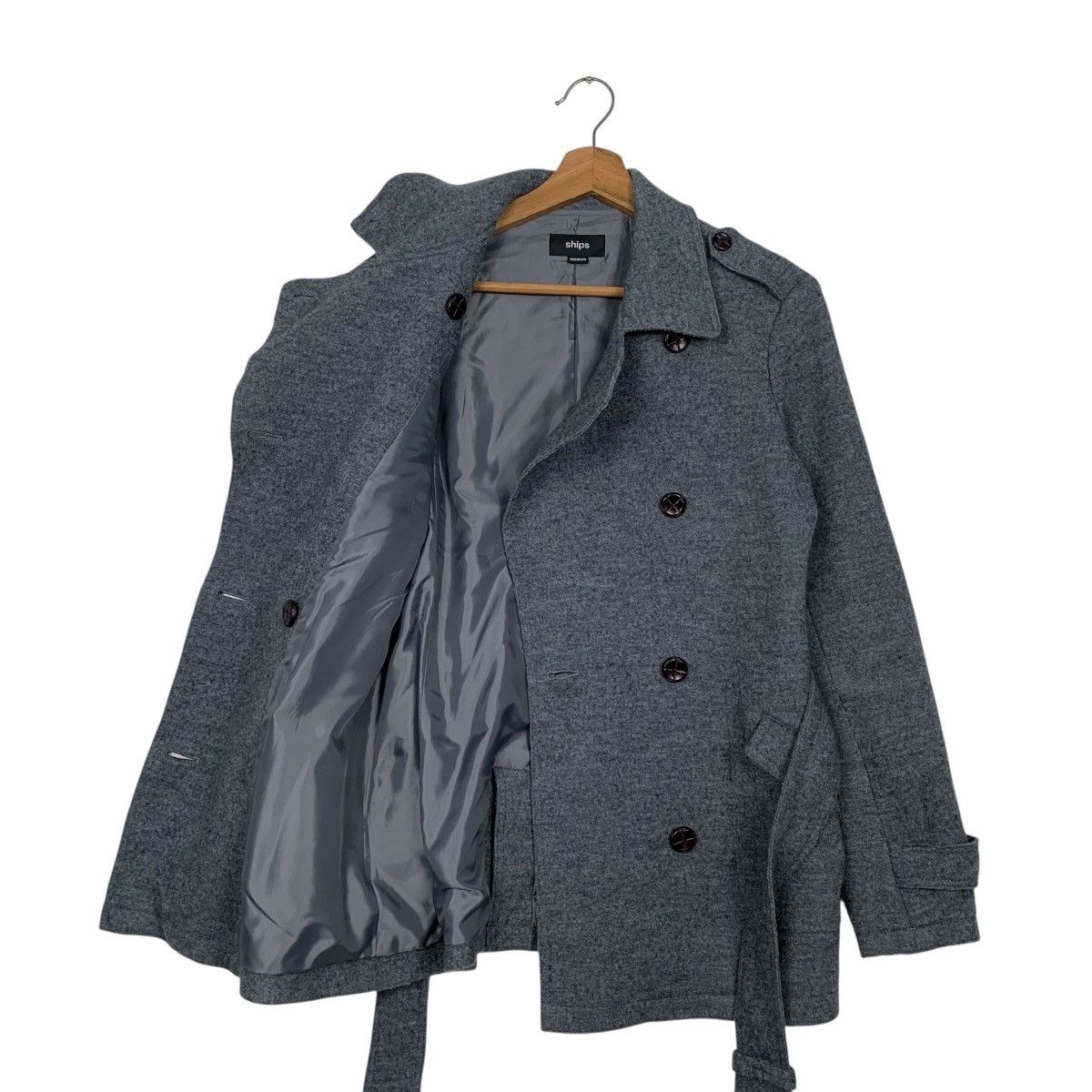 Japanese Brand Ships Double Breasted Wool Trenchcoat Size M / US 6-8 / IT 42-44 - 9 Thumbnail