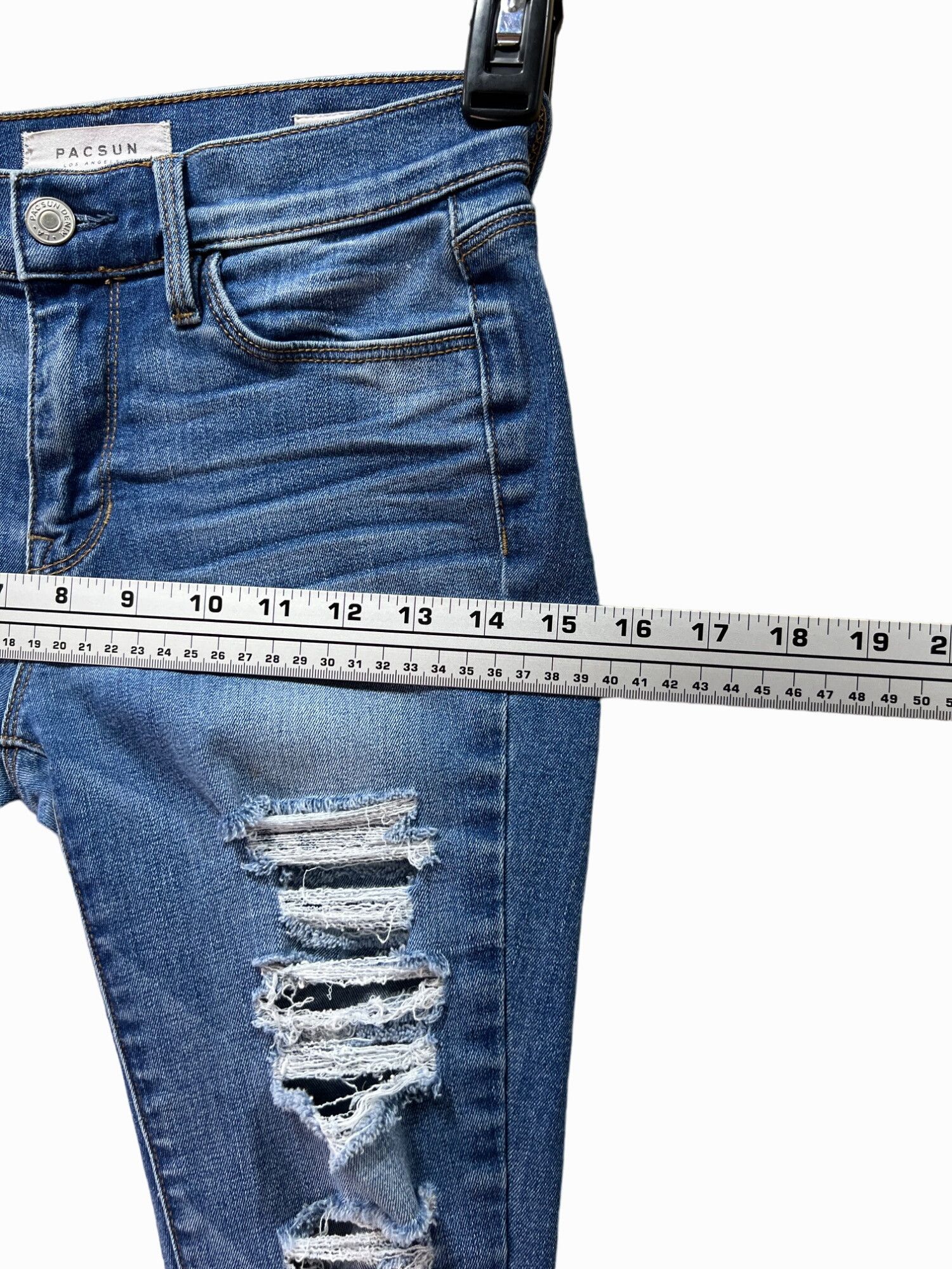 Pacsun Pacsun - Women's Stretch Skinny Jeans Distressed - Blue - 24 Size 42" / US 20 - 4 Thumbnail