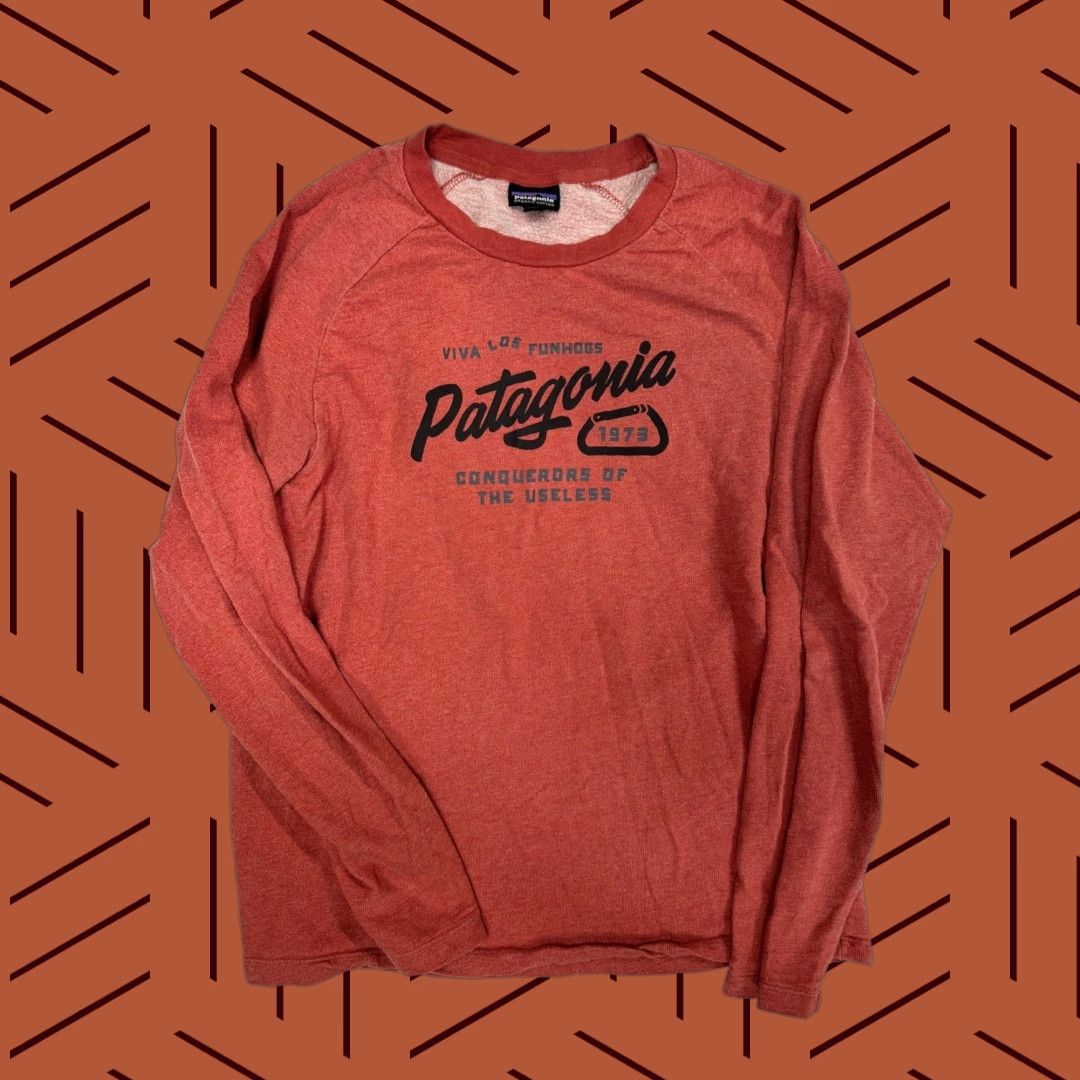 Patagonia Patagonia Splitter Script Lightweight Crew Sweatshirt Mens M Viva La Funhogs Red Sweatshirt Size US M / EU 48-50 / 2 - 1 Thumbnail
