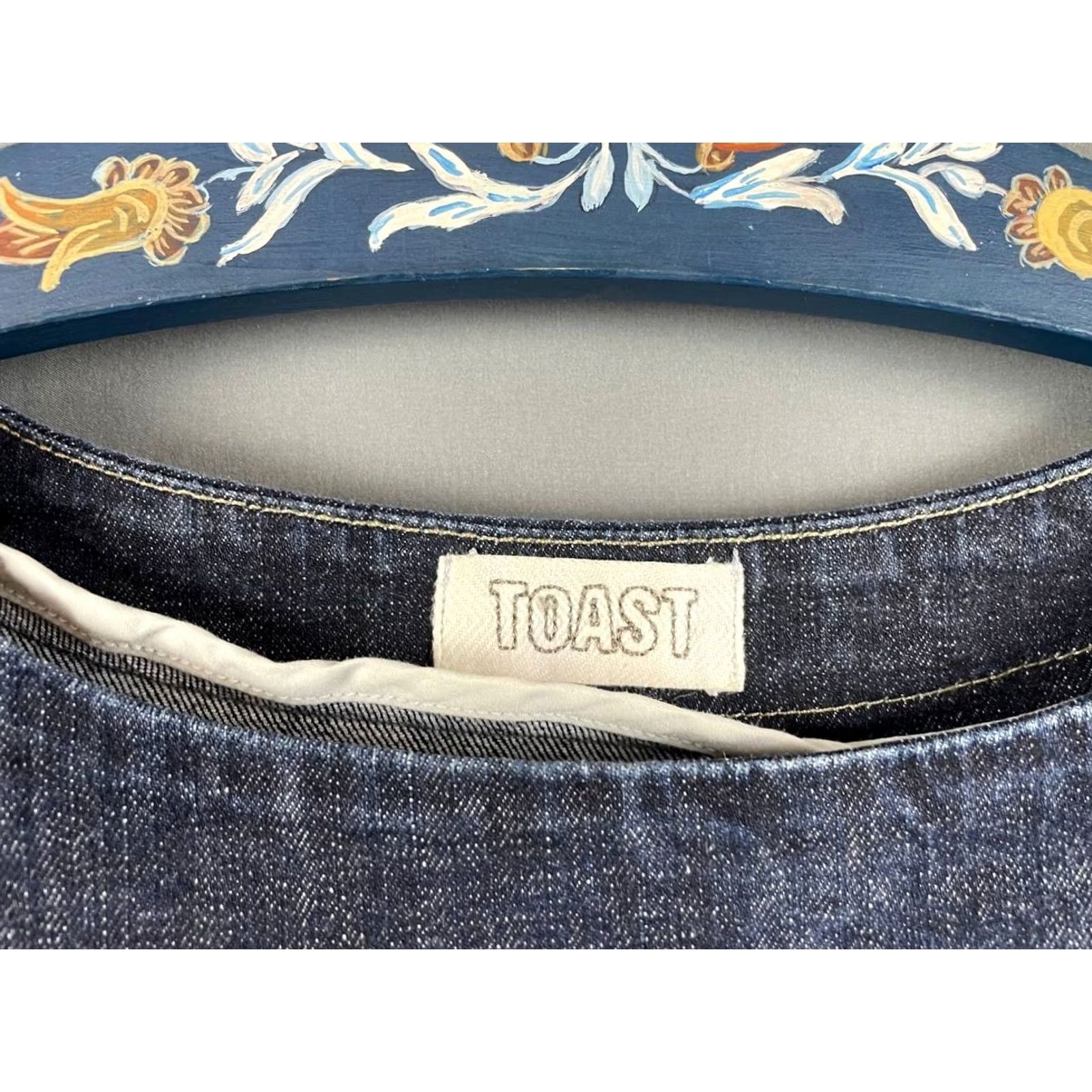 Vintage U.S. BUYERS: PLEASE NOTE Toast Womens Tunic Dress Size 12 Blue Denim Cotton Scoop Neck Long Sleeve Size XL / US 12-14 / IT 48-50 - 5 Thumbnail