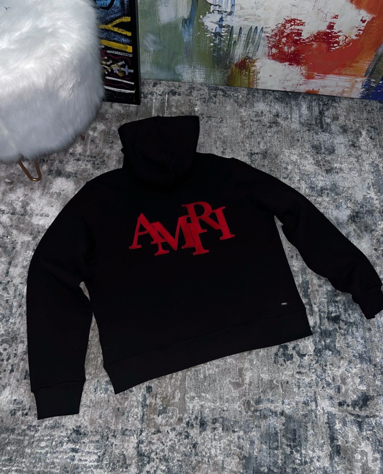 image of Amiri Logo Hoodie in Black, Men's (Size XL)