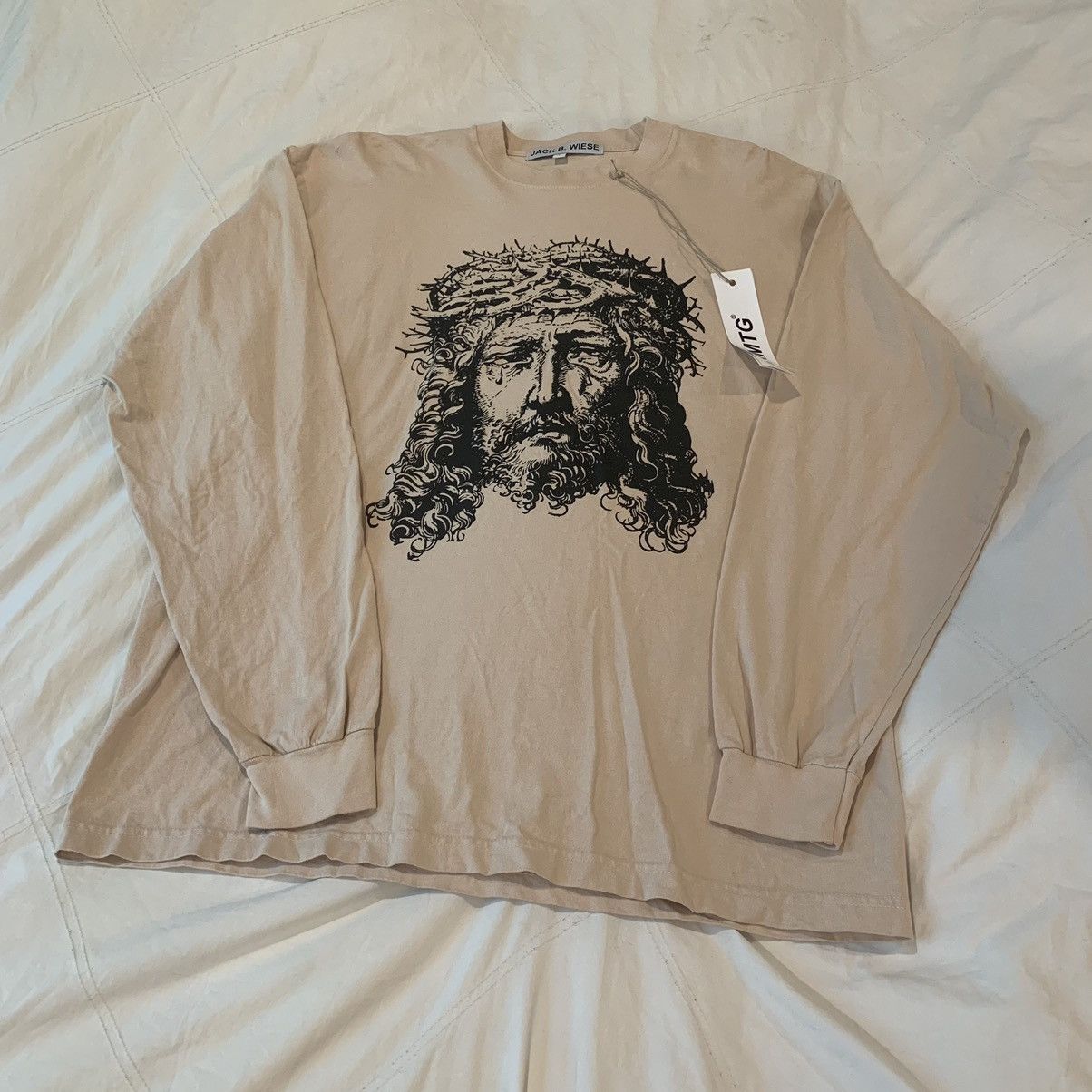 image of Hrmtg X Jack B Wiese Gesù T Shirt Beige Deadstock, Men's (Size Large)