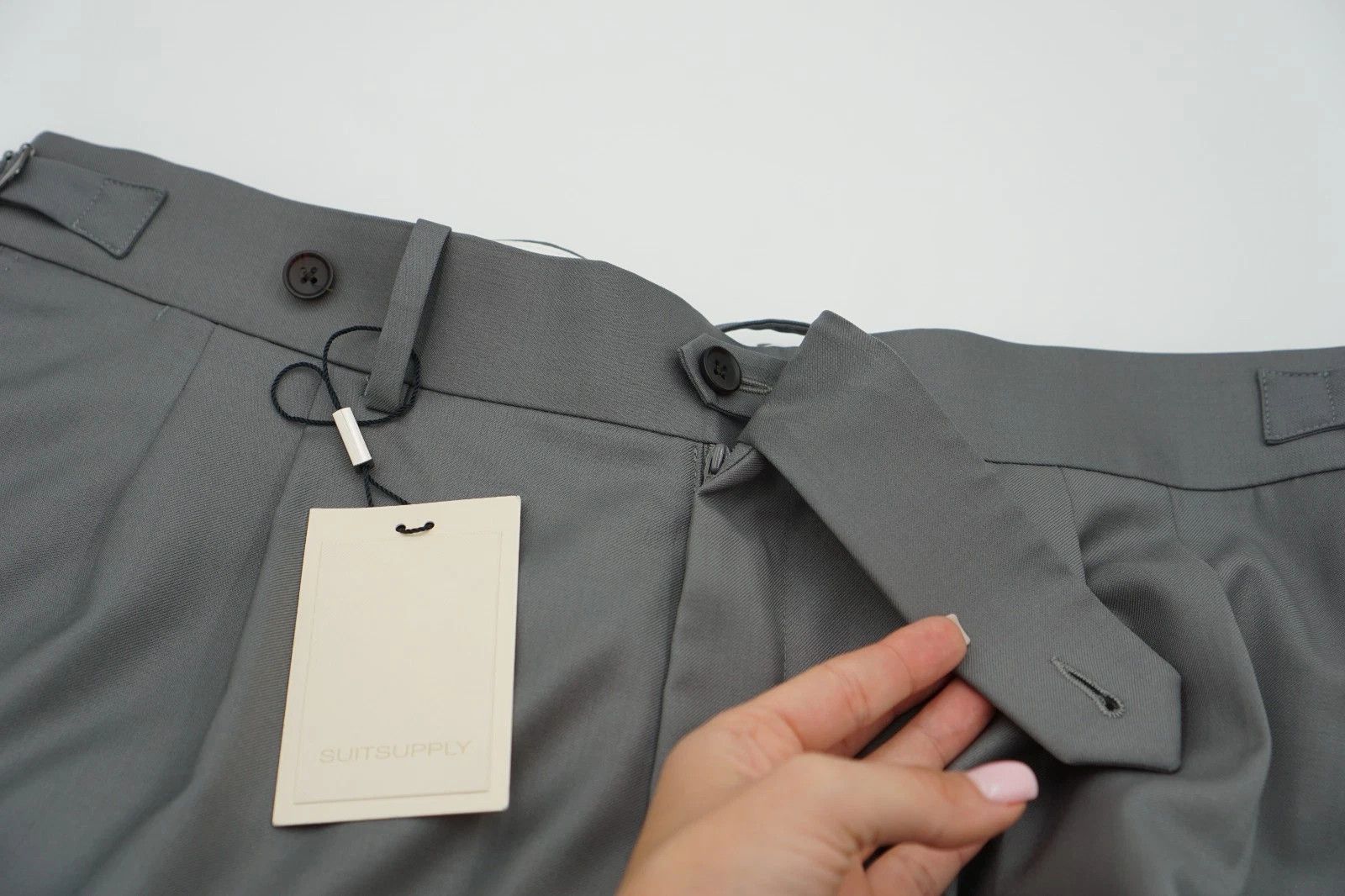 Suitsupply Men Suitsupply Pants Braddon Turn Up Grey Wool Size UK/US46 Size 46R - 4 Thumbnail