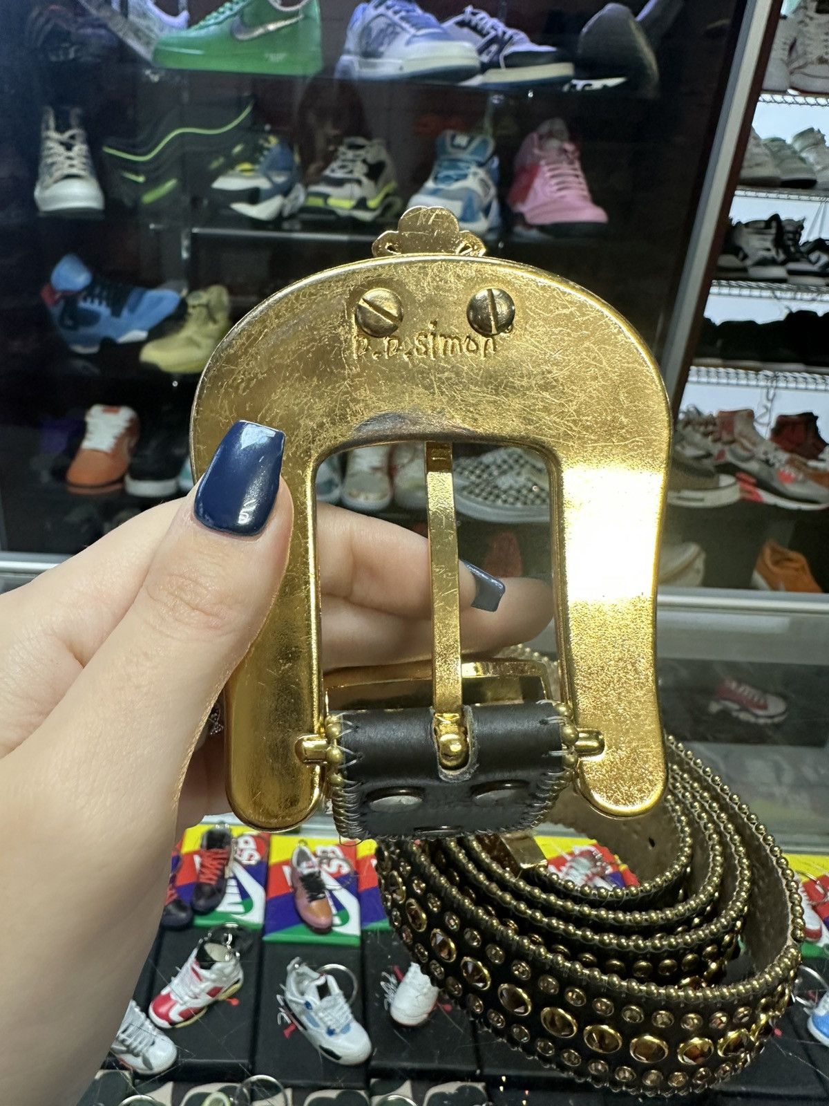 B.B. Simon B.B Simon Full Iced Crown Belt Size 38 - 2 Thumbnail