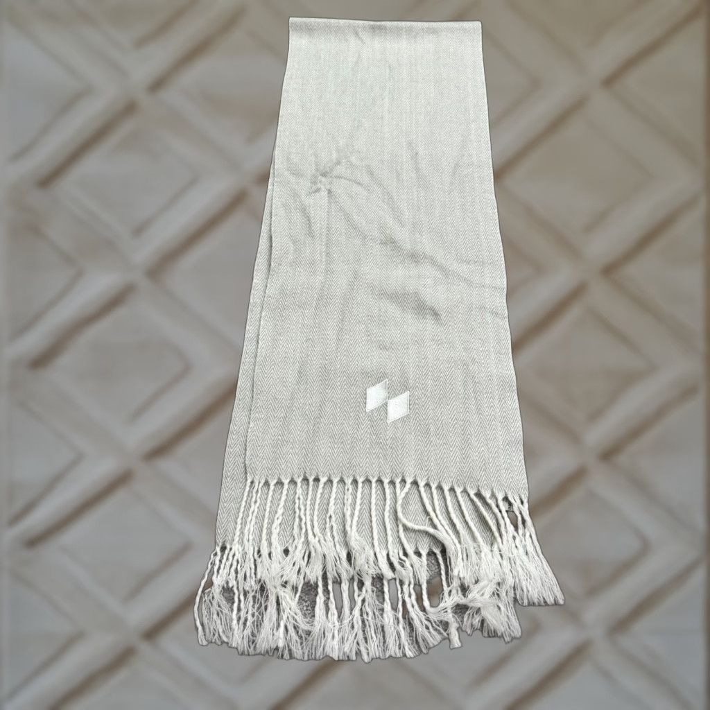 Vintage Kanata Scarf Women Knit Herringbone Gray Fringe Neck Warmer Infinity Wool Acrylic Classic 65 in Winter Size ONE SIZE - 1 Thumbnail
