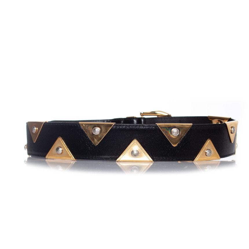 Versace Gianni versace, Leather belt with gold triangle applications Size ONE SIZE - 4 Thumbnail