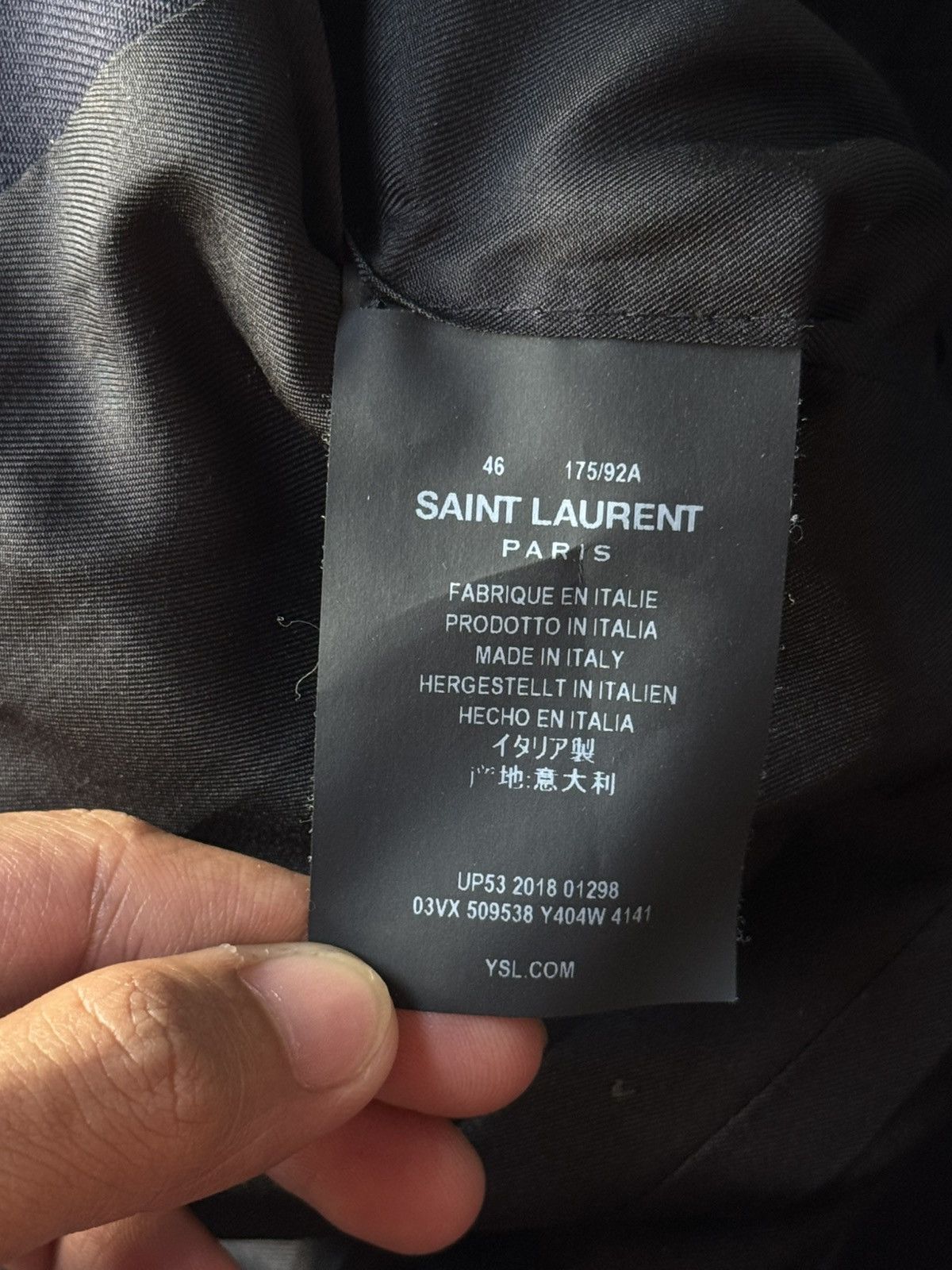 Saint Laurent Paris Saint Laurent Paris - Navy Blue Wool Blazer Size 46S - 12 Thumbnail