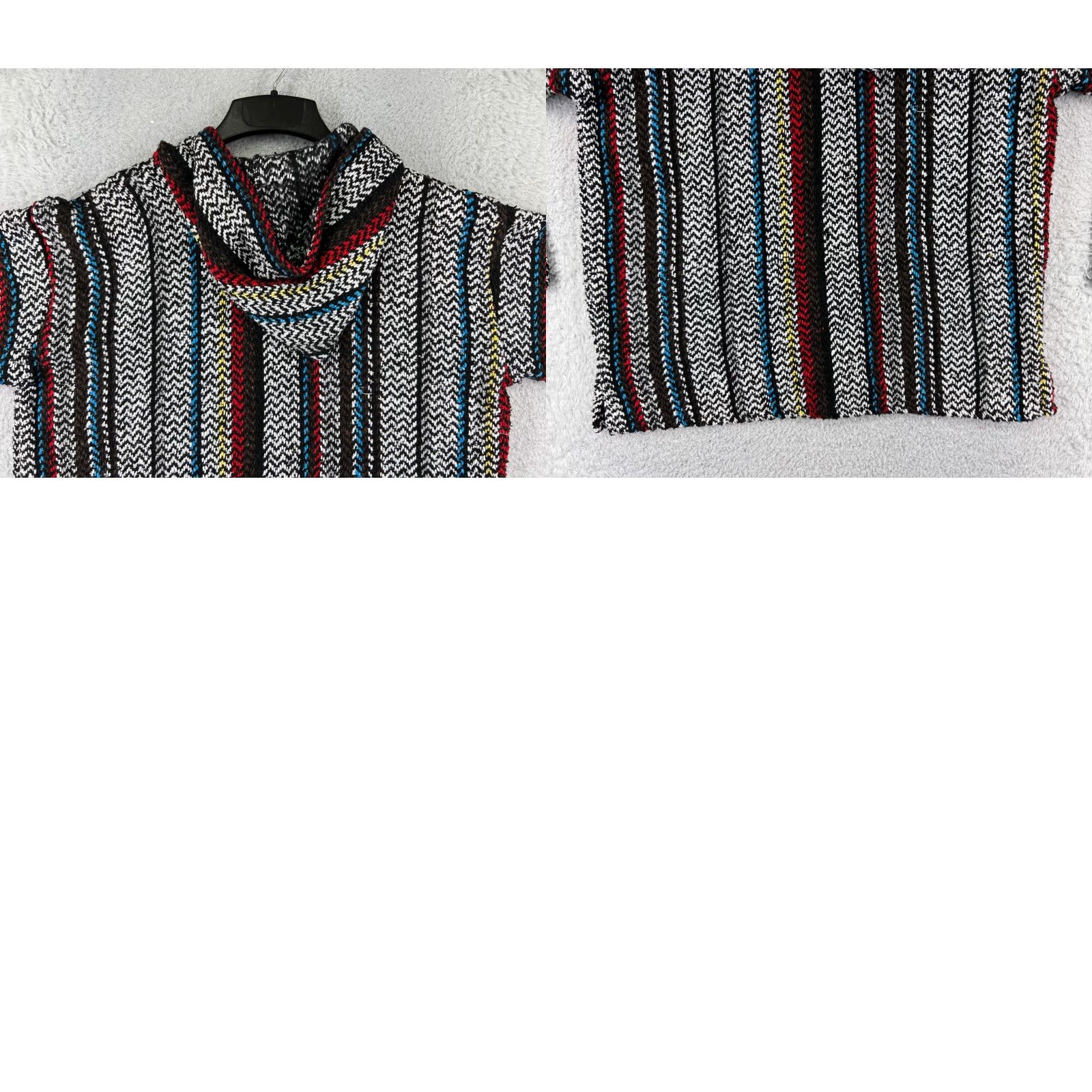 Vintage Knotts Baja Hoodie Men Small Gray Blue Acrylic Drug Rug Mexico Poncho Hoodie Pullover Casual Size US S / EU 44-46 / 1 - 9 Thumbnail