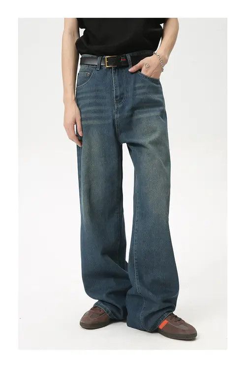 Japanese Brand × Jean Blue Vintage Washed Distressed Loose Straight Wide Leg Jeans Size US 32 / EU 48 - 2 Thumbnail