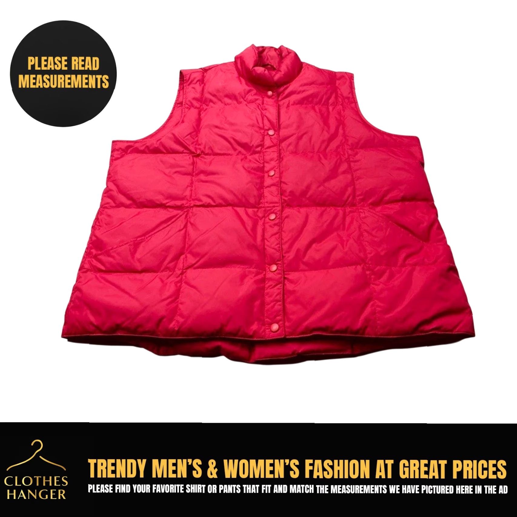 Lands' End Lands End Women's 2X 20w-22w Pink Snap Up Goose Down Quilted Puffer Vest 8186 Size XXL / US 16-18 / IT 52-54 - 2 Thumbnail