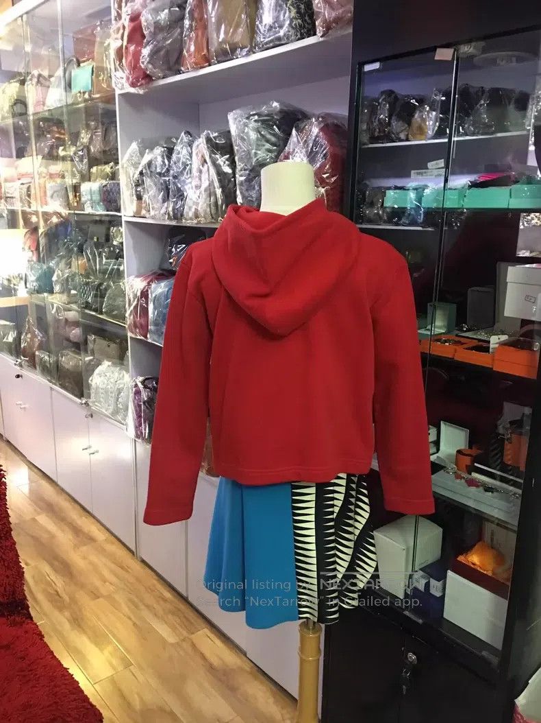 Balenciaga Red Hooded Short Sweatshirt