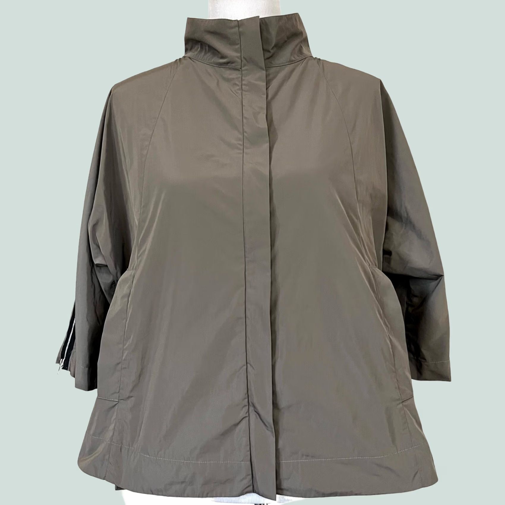 Vintage Sun Kim Women’s Jacket Pullover Water Repellent 3/4 Sleeve XS Gray Pockets Pullover Lightweight Collared Zip Accent Boston Jacket Womens XS Size XS / US 0-2 / IT 36-38 - 1 Thumbnail