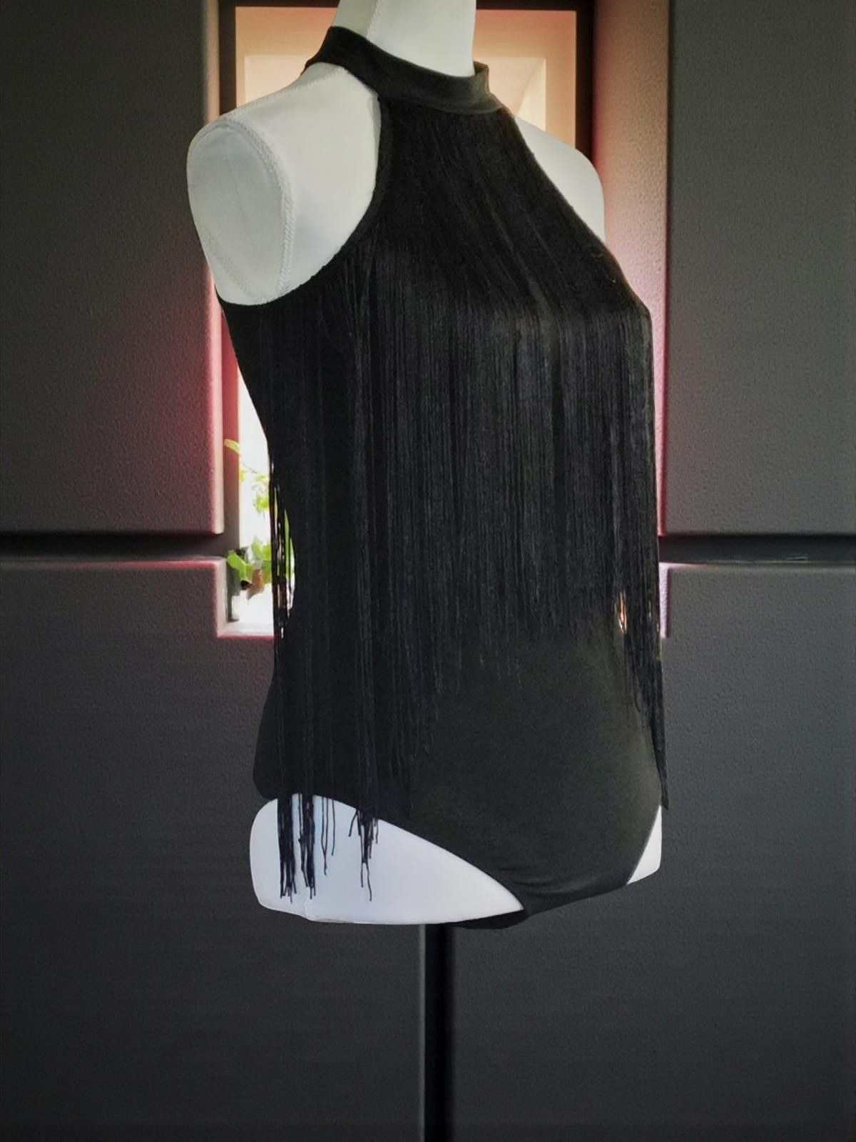 Shein Black Fringe Halter Bodysuit Size S / US 4 / IT 40 - 4 Thumbnail