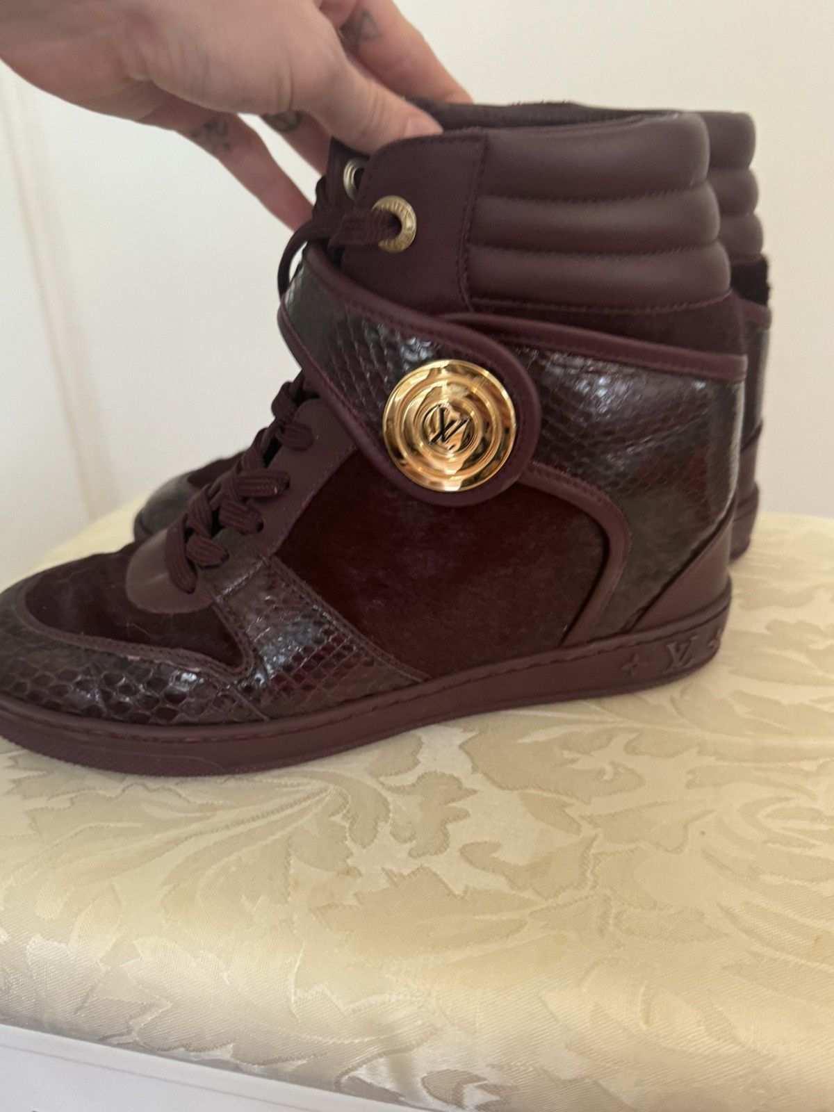 image of Louis Vuitton Platform Sneakers in Brown, Women's (Size 6)