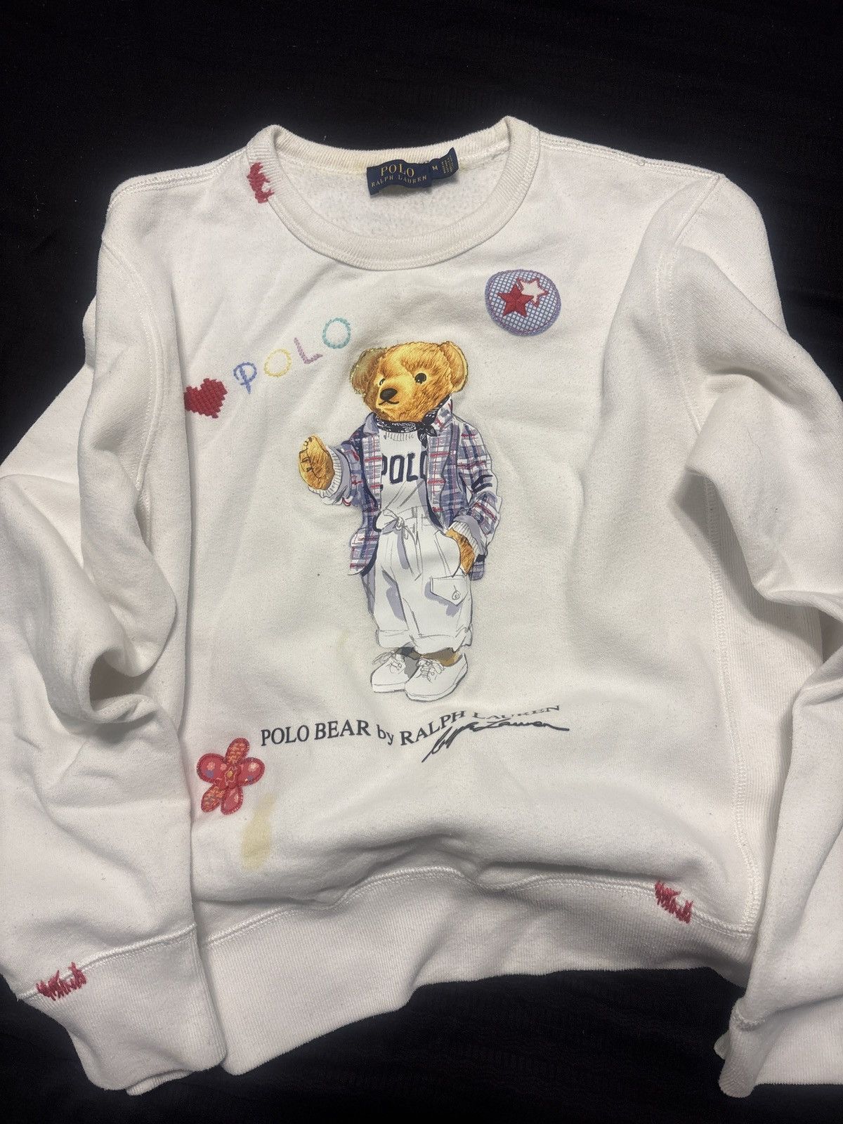 Polo Ralph Lauren WHITE OG POLO BEAR RALPH LAUREN SWEATER Size M / US 6-8 / IT 42-44 - 1 Thumbnail