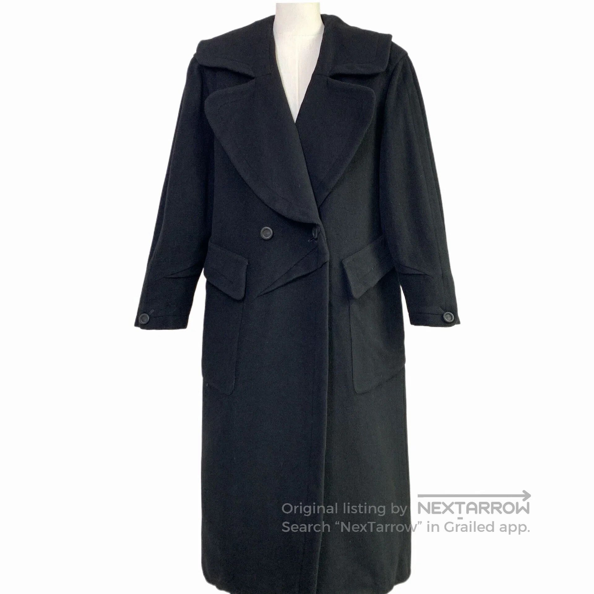 Thierry Mugler Thierry Mugler Black Cashmere Coat. Size M / US 6-8 / IT 42-44 - 1 Thumbnail