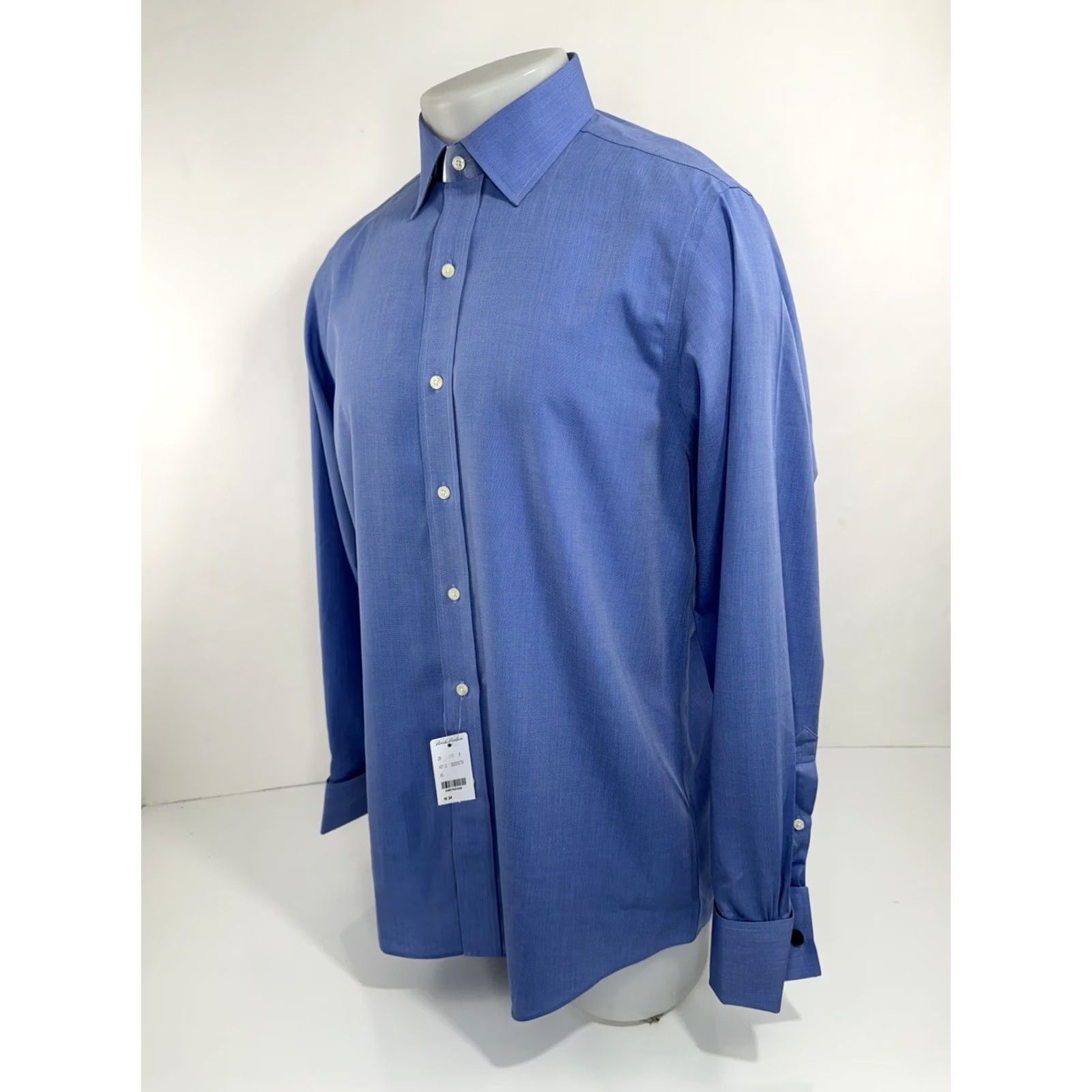 Brooks Brothers BROOKS BROTHERS - NEW w TAG - FRENCH CUFF Mens 16 / 34 Dress Shirt Blue Button-Up Long Sleeve Modern Fit Shirt Mens 16 34 Blue 90s Event Size 42R - 4 Thumbnail
