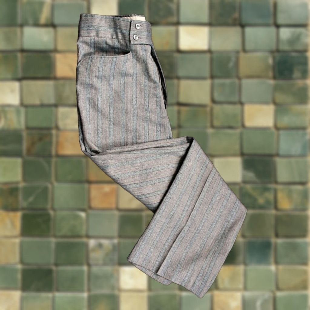 Levi's Levi's 1960s VTG Sta-Prest Grey Blue Striped Flare Pants Sz W32 Mens Size US 32 / EU 48 - 1 Thumbnail