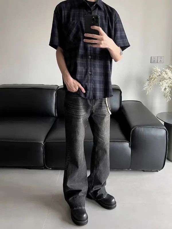 Japanese Brand VIBE Vintage wash ripple textured design baggy jeans Size US 32 / EU 48 - 2 Thumbnail