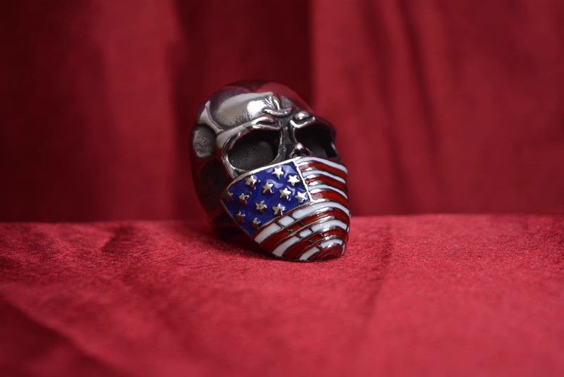 Jewelry Skull Modern Jewelry Rings Open Size Chrome Ring (Size 7-13) Size ONE SIZE - 2 Thumbnail