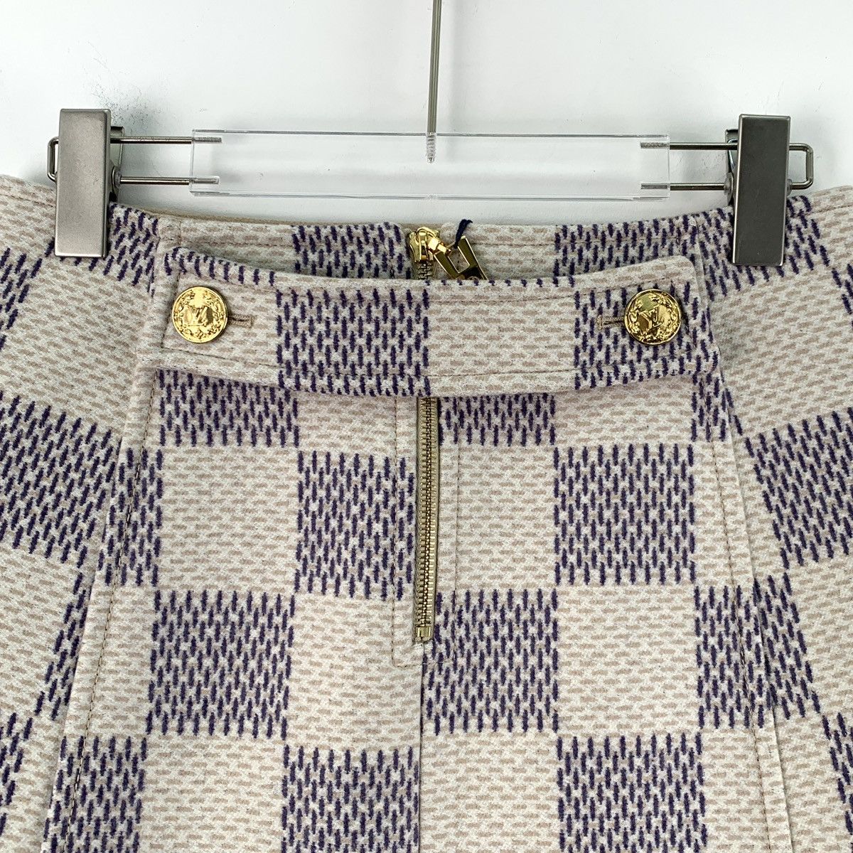 Louis Vuitton Louis Vuitton Damier Wool Casual Denim Mini Skirt K26WX Size 25" / US 0 / IT 36 - 5 Thumbnail